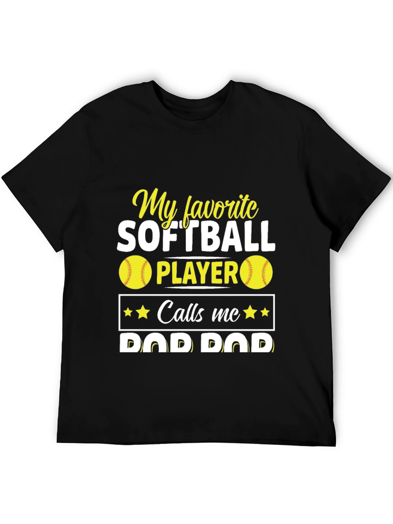 Black My Favorite Softball Player Calls Me Dad T-Shirt view 5