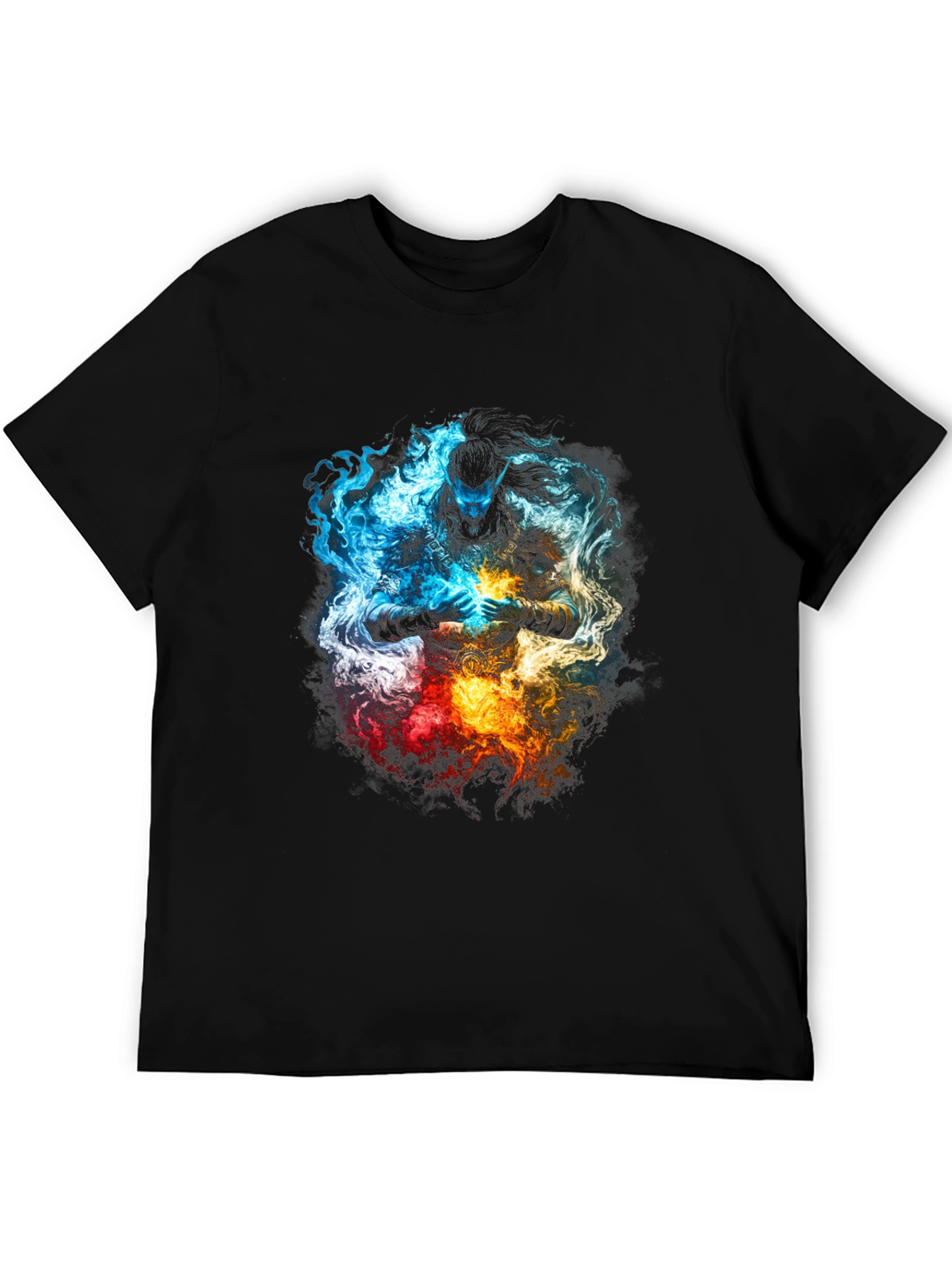Black Elemental Warrior Graphic T-Shirt view 5