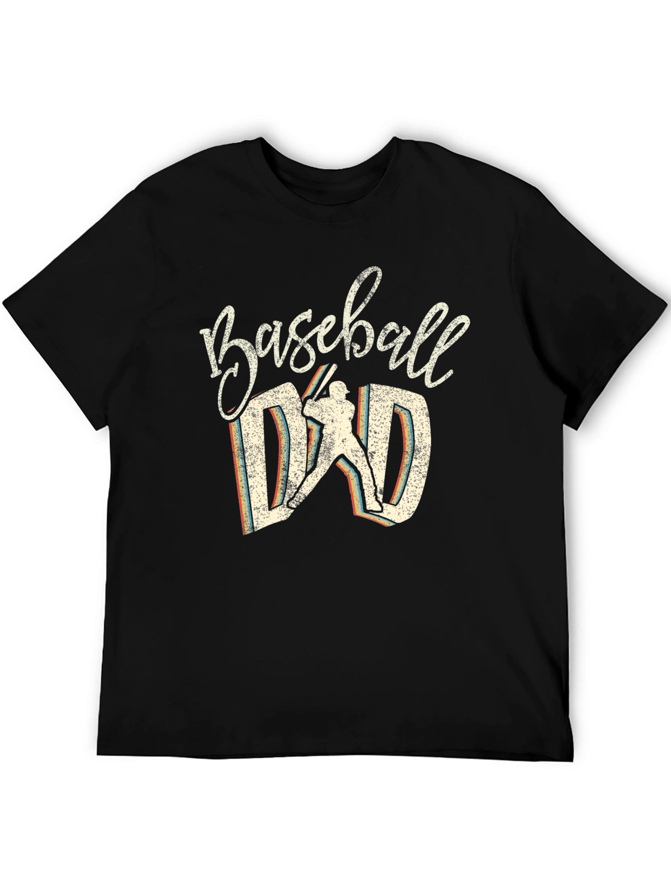 Black Baseball Dad Graphic Tee - Black Cotton view 5