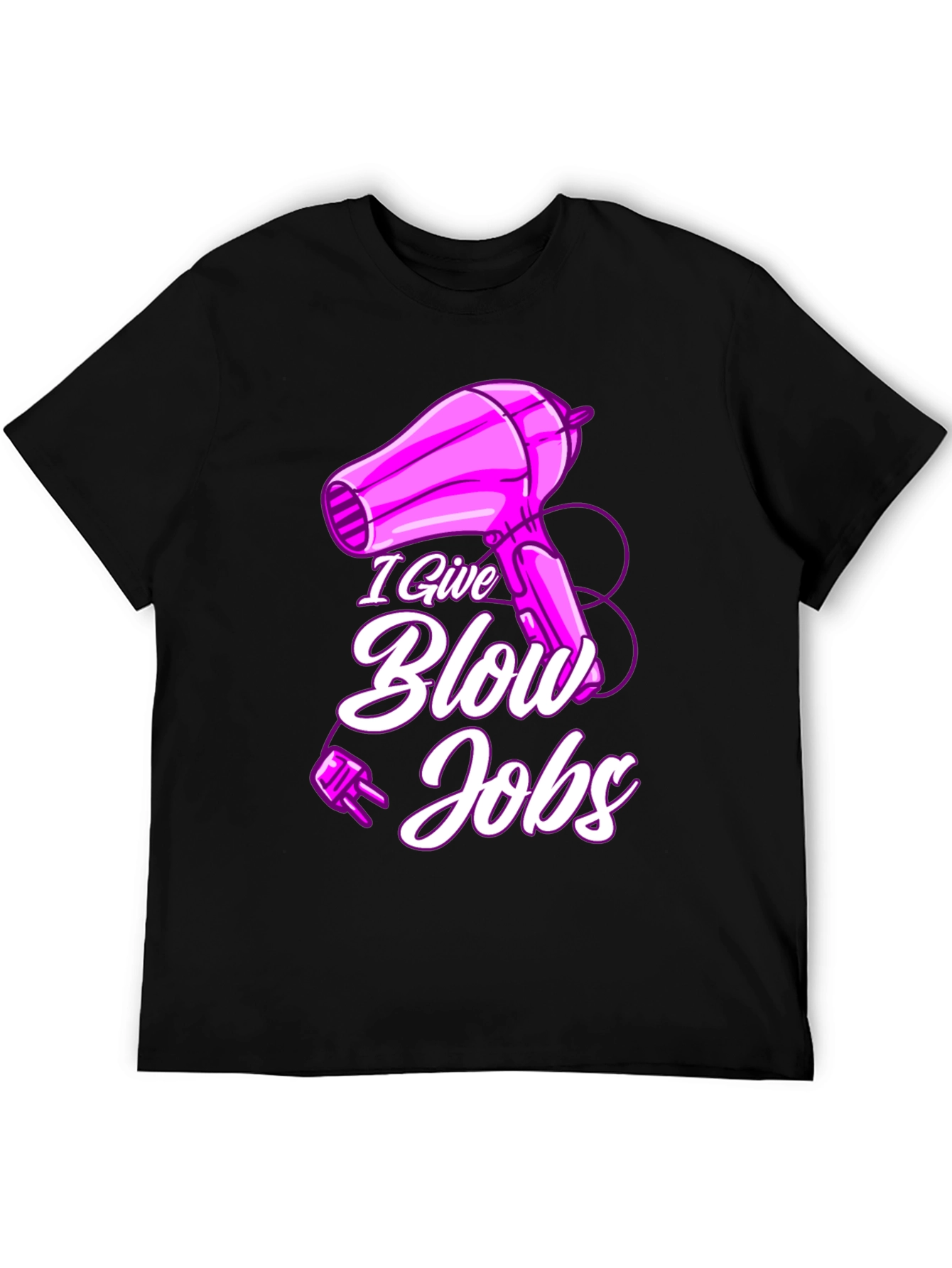 Black Humorous "I Give Blow Jobs" T-Shirt view 5