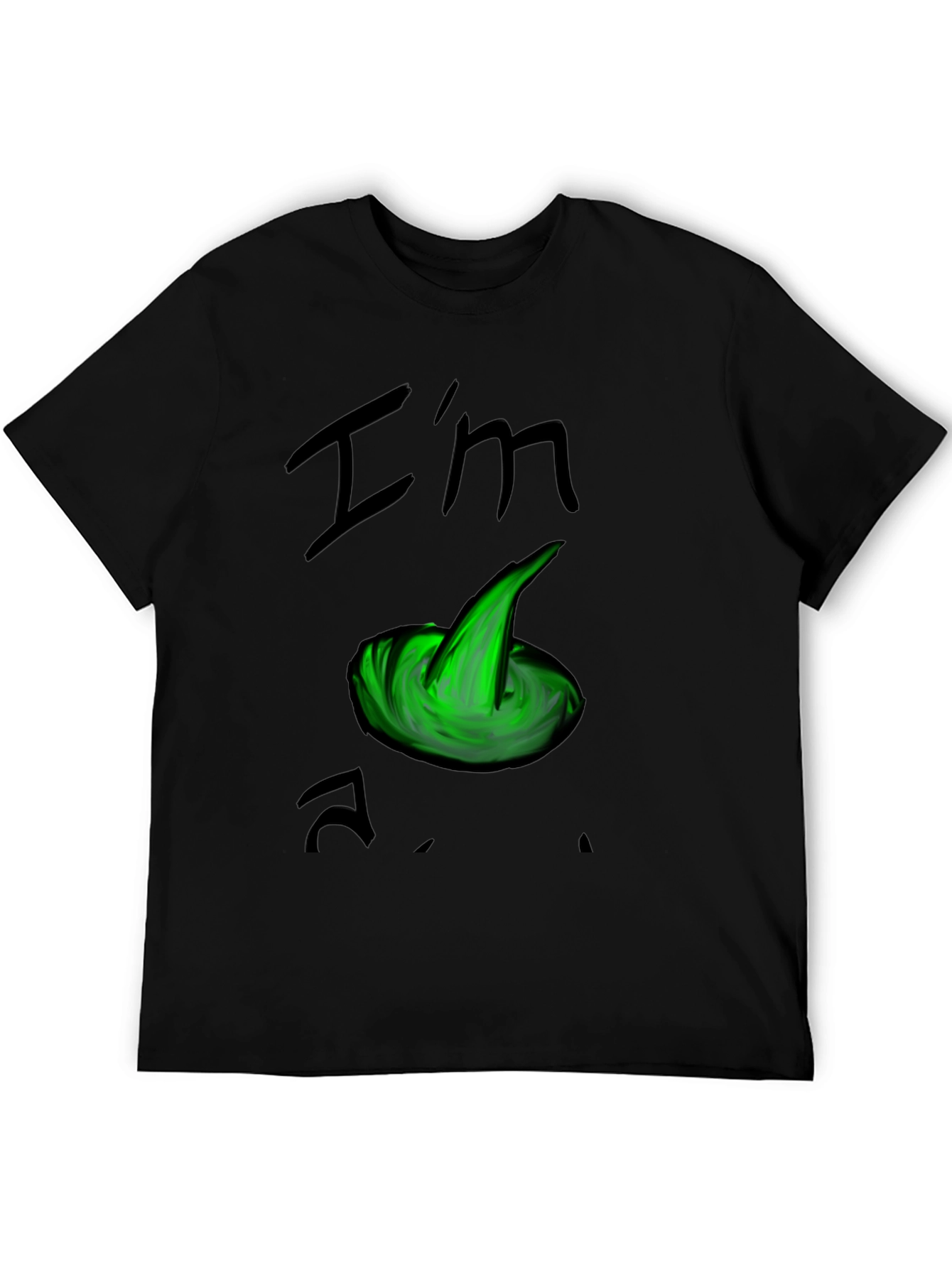 Black I'm A Worm! Funny Graphic Black T-Shirt view 5