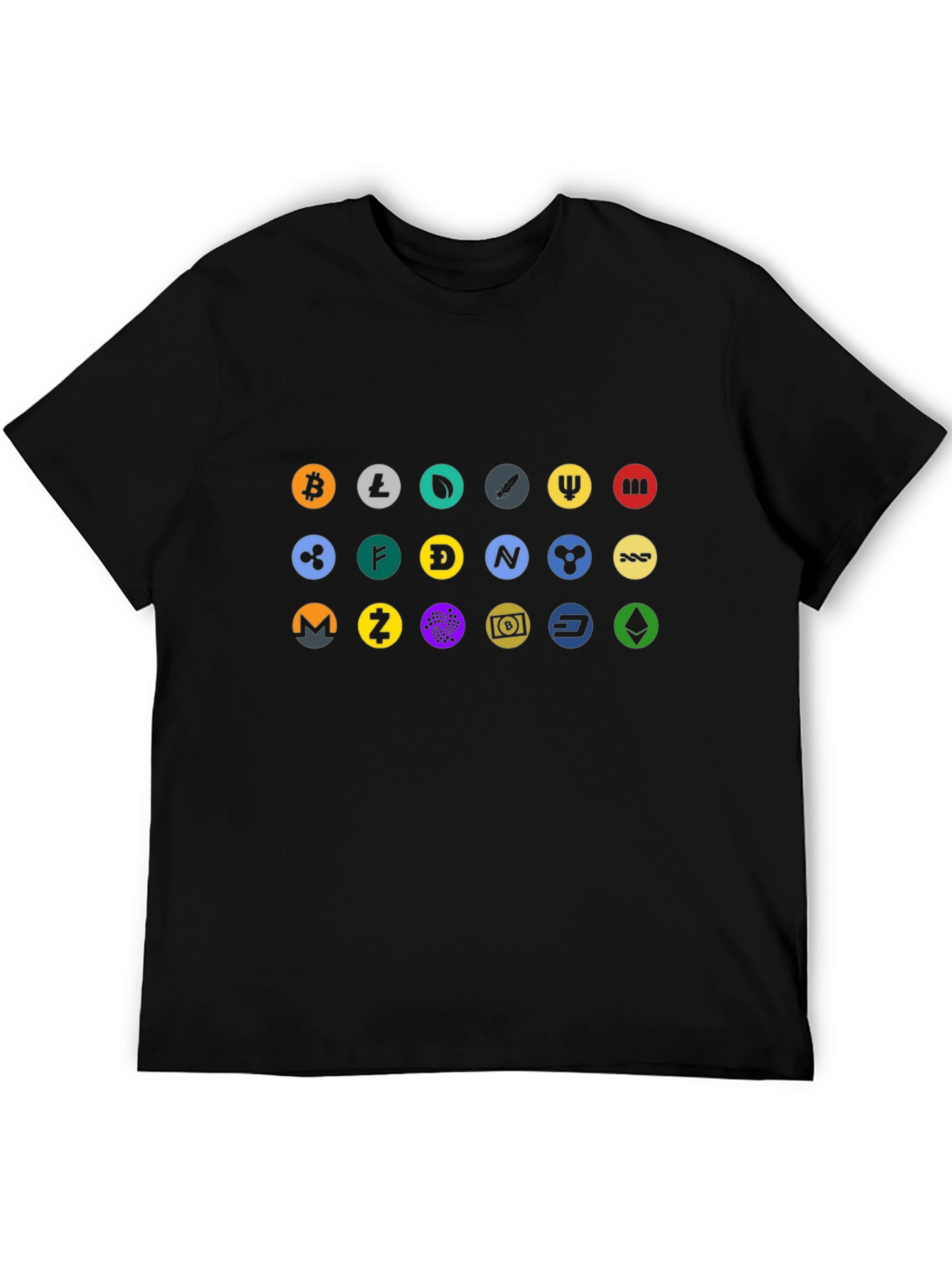 Black Crypto Currency Logo T-Shirt - Bitcoin, Ethereum, Litecoin view 5