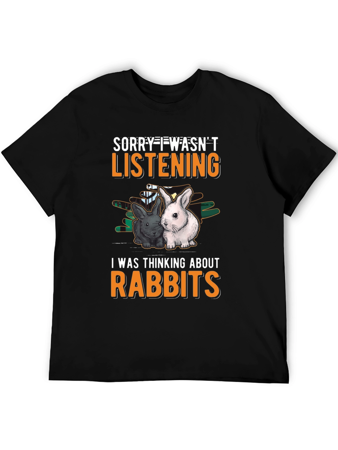 Black Rabbit Lover T-Shirt - Sorry Wasn't Listening view 5