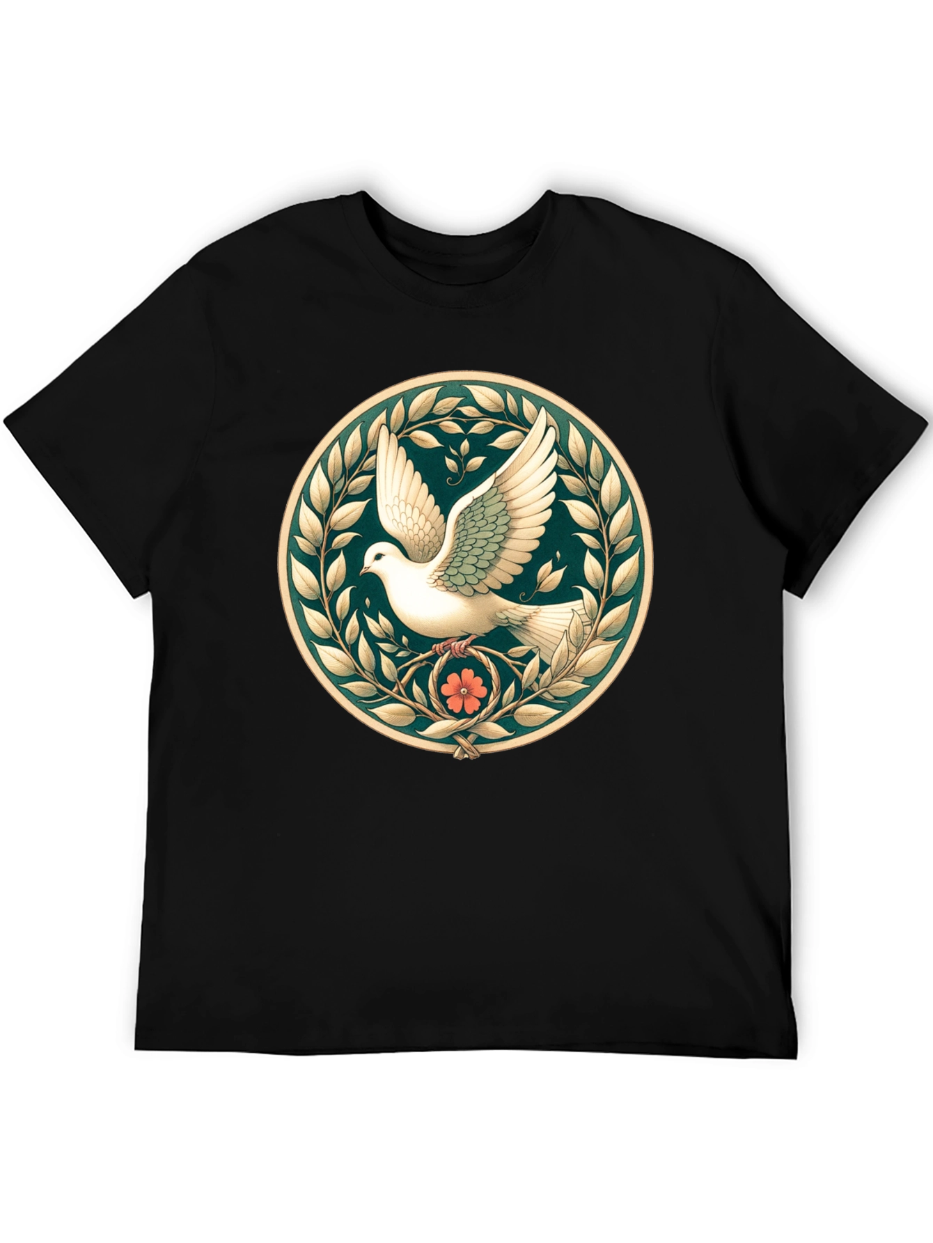 Peace Dove Graphic Tee - Black Unisex Shirt - 5