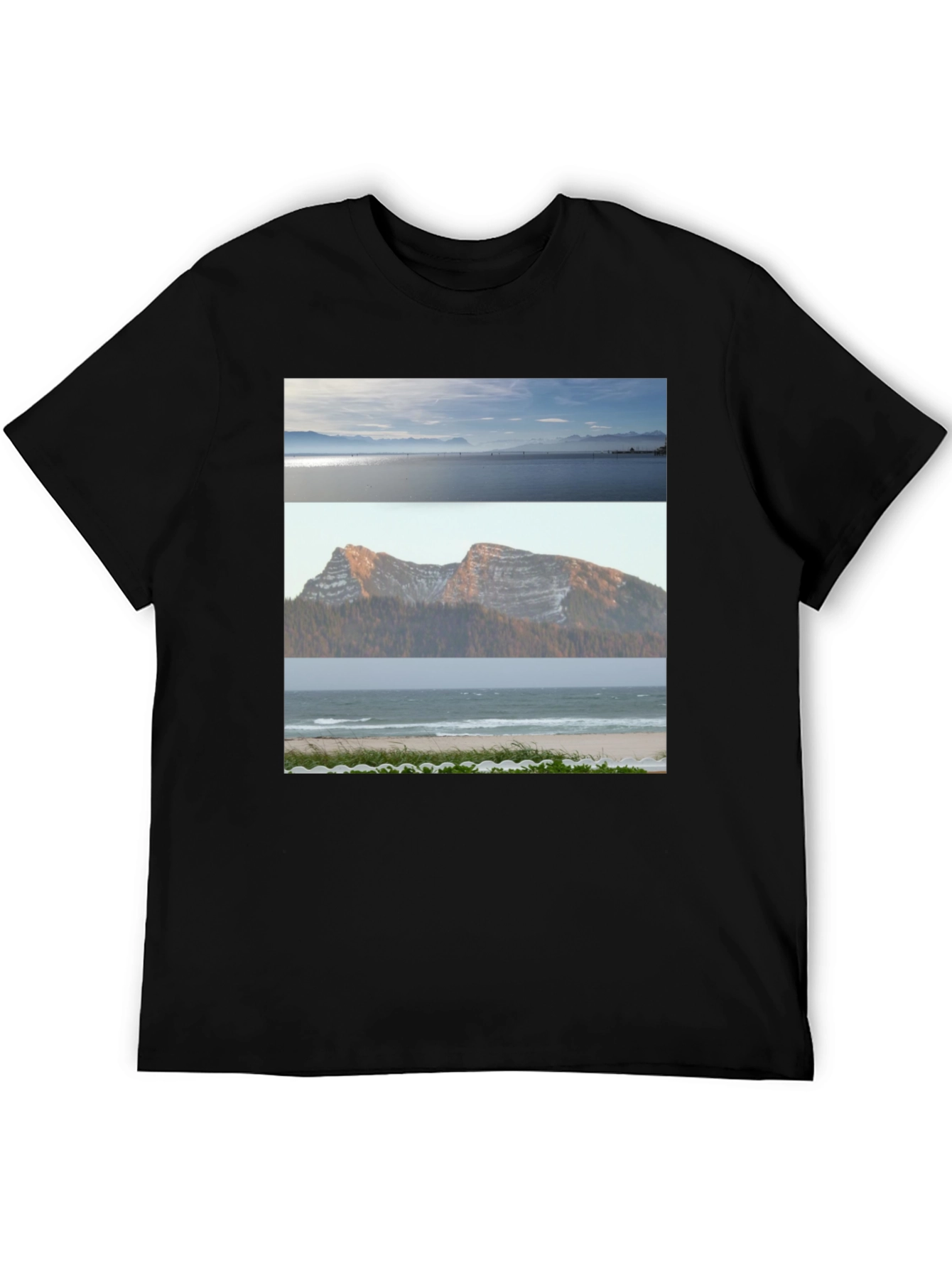 Black Scenic Landscape T-Shirt view 5
