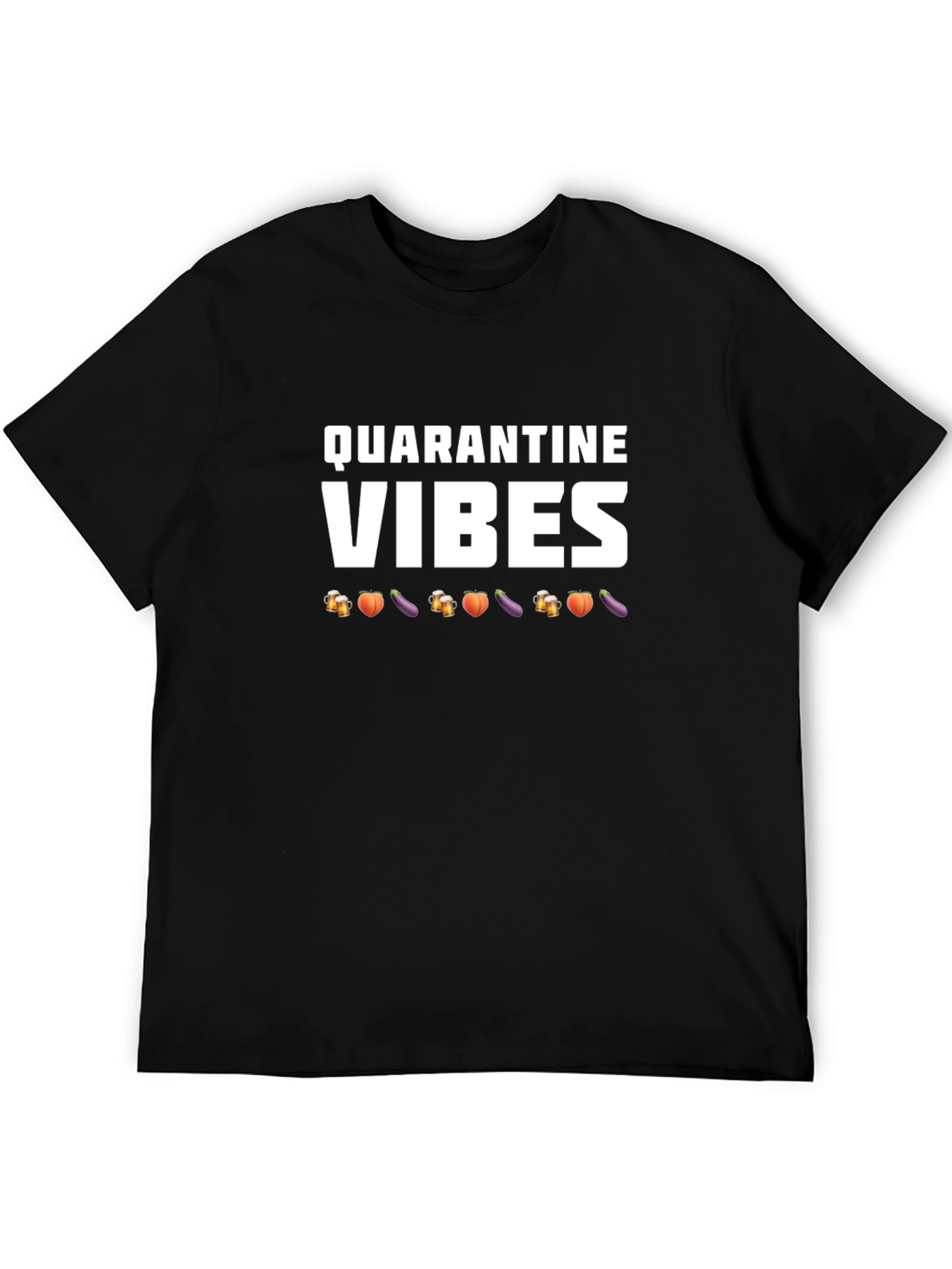 Black Quarantine Vibes Graphic T-Shirt view 5