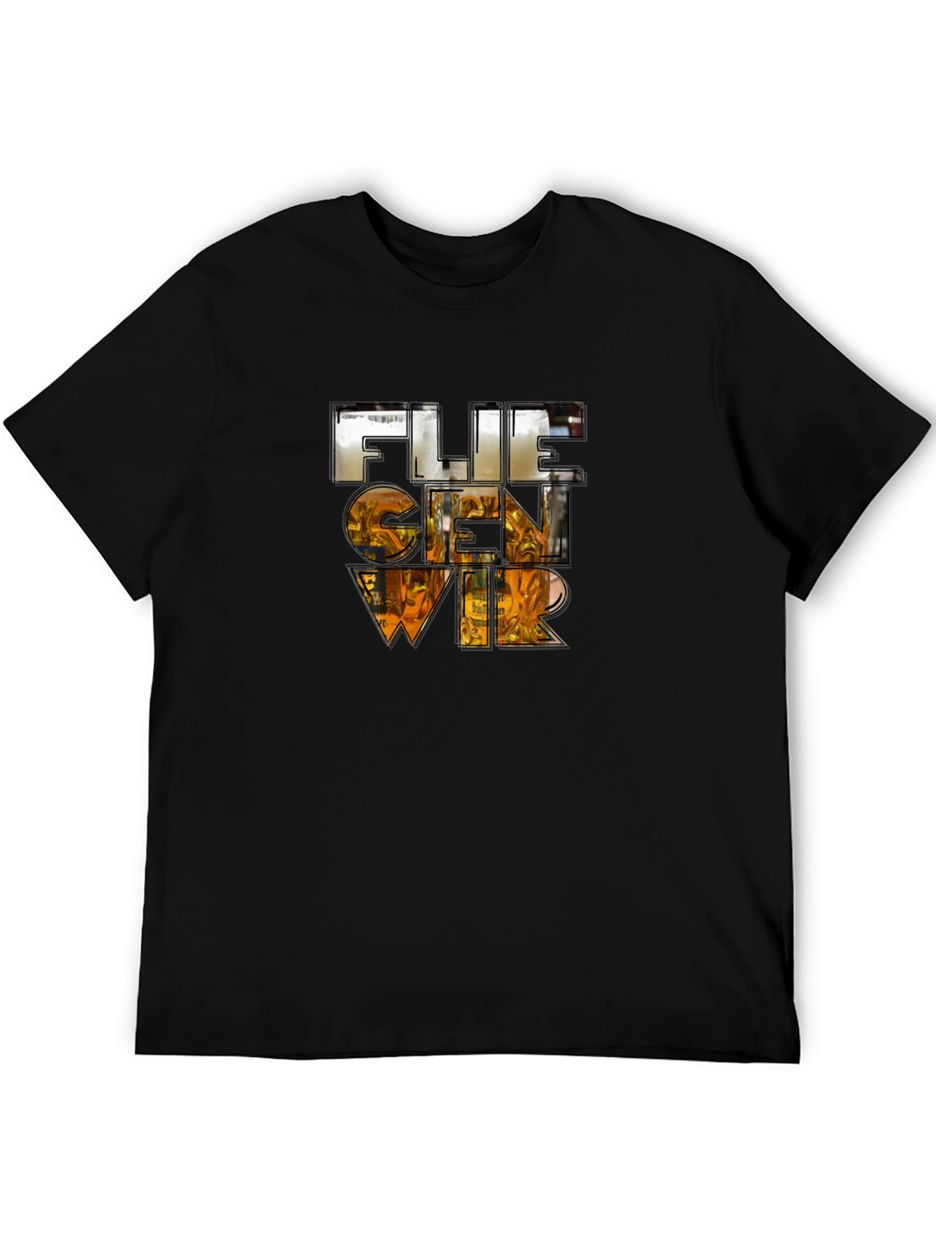 Black Fliegenwir Beer Graphic Black T-Shirt view 5