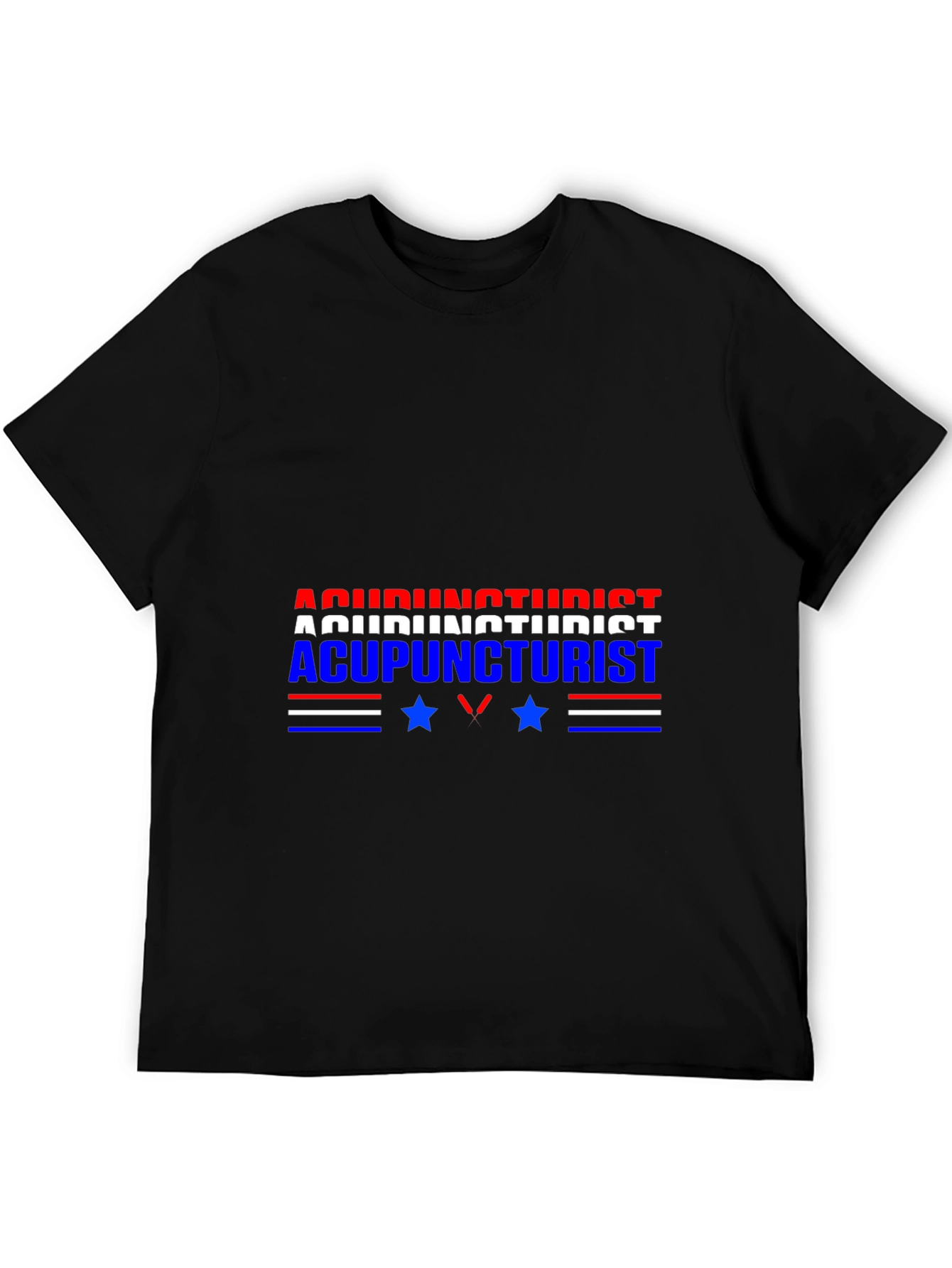 Black Acupuncturist Graphic Tee - Patriotic Design view 5