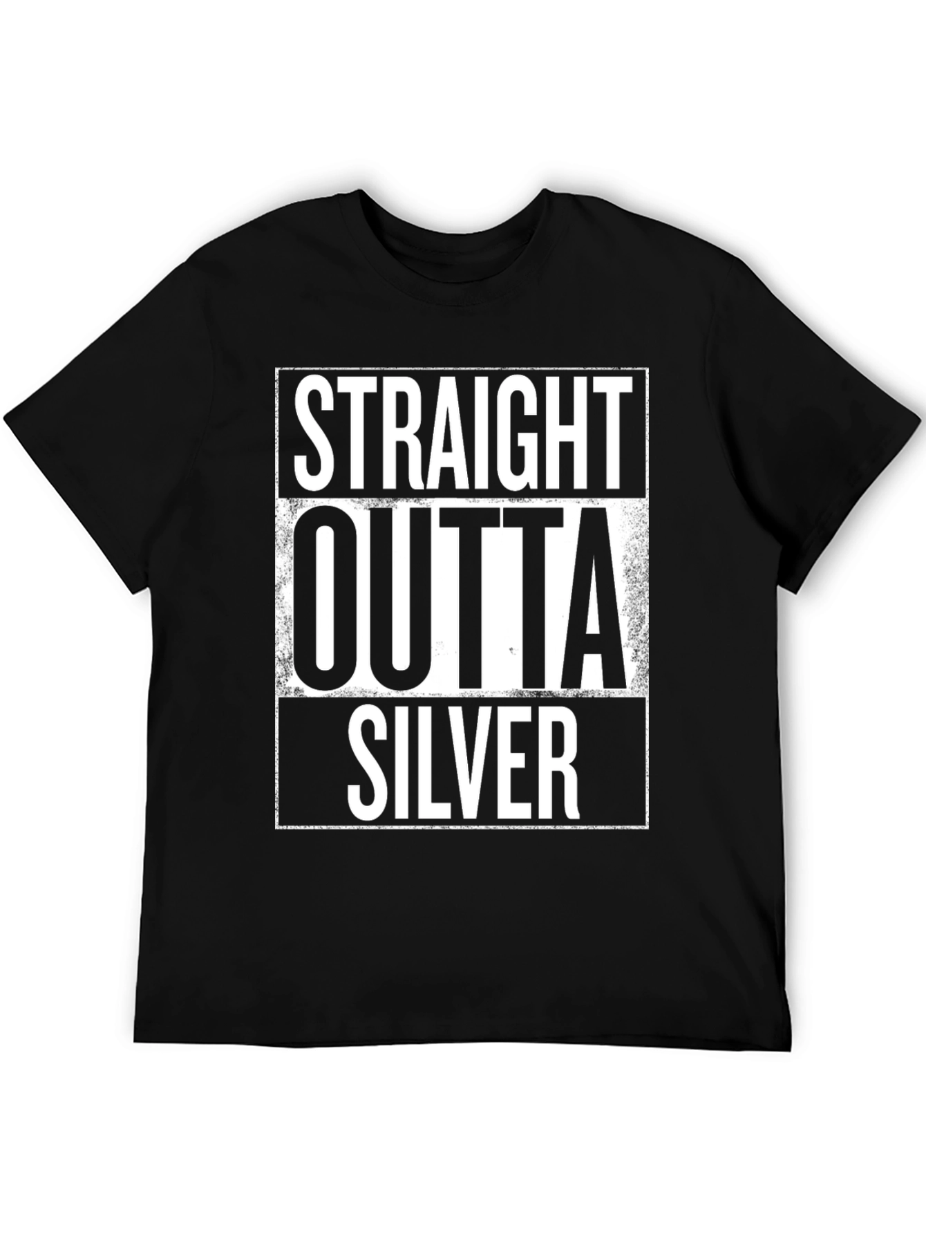 Black Straight Outta Silver Graphic T-Shirt view 5