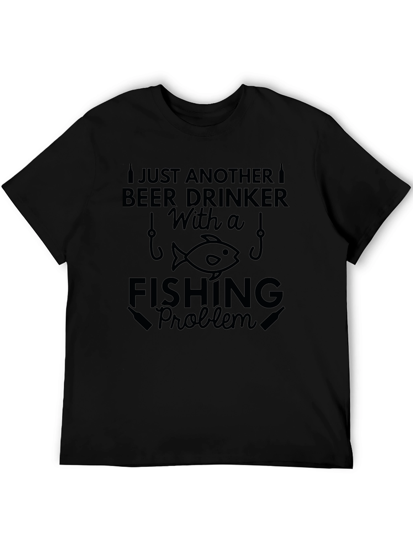 Black Fishing Problem Graphic Tee view 5