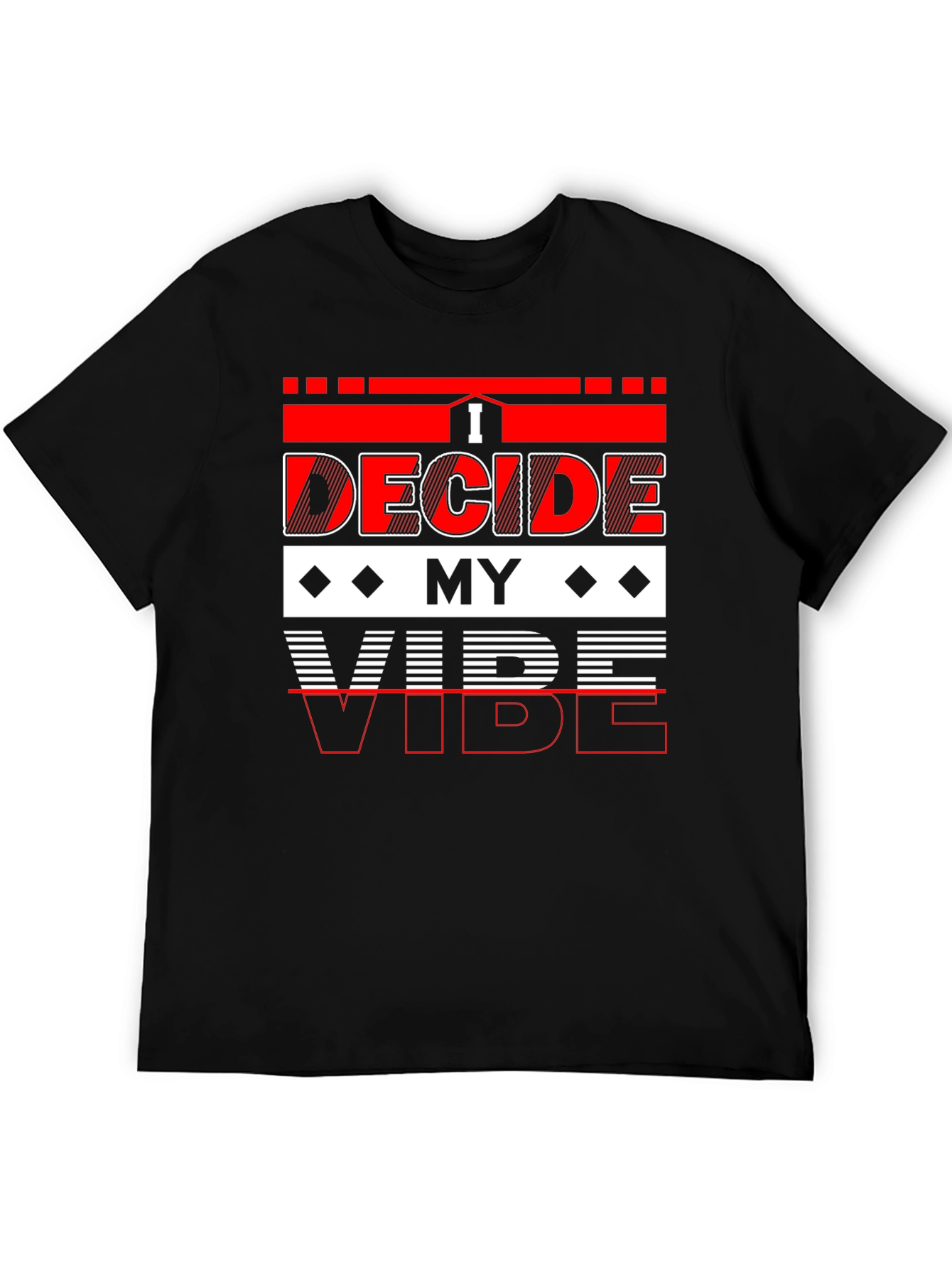 Black I Decide My Vibe Graphic T-Shirt - Stylish Cotton Tee view 5