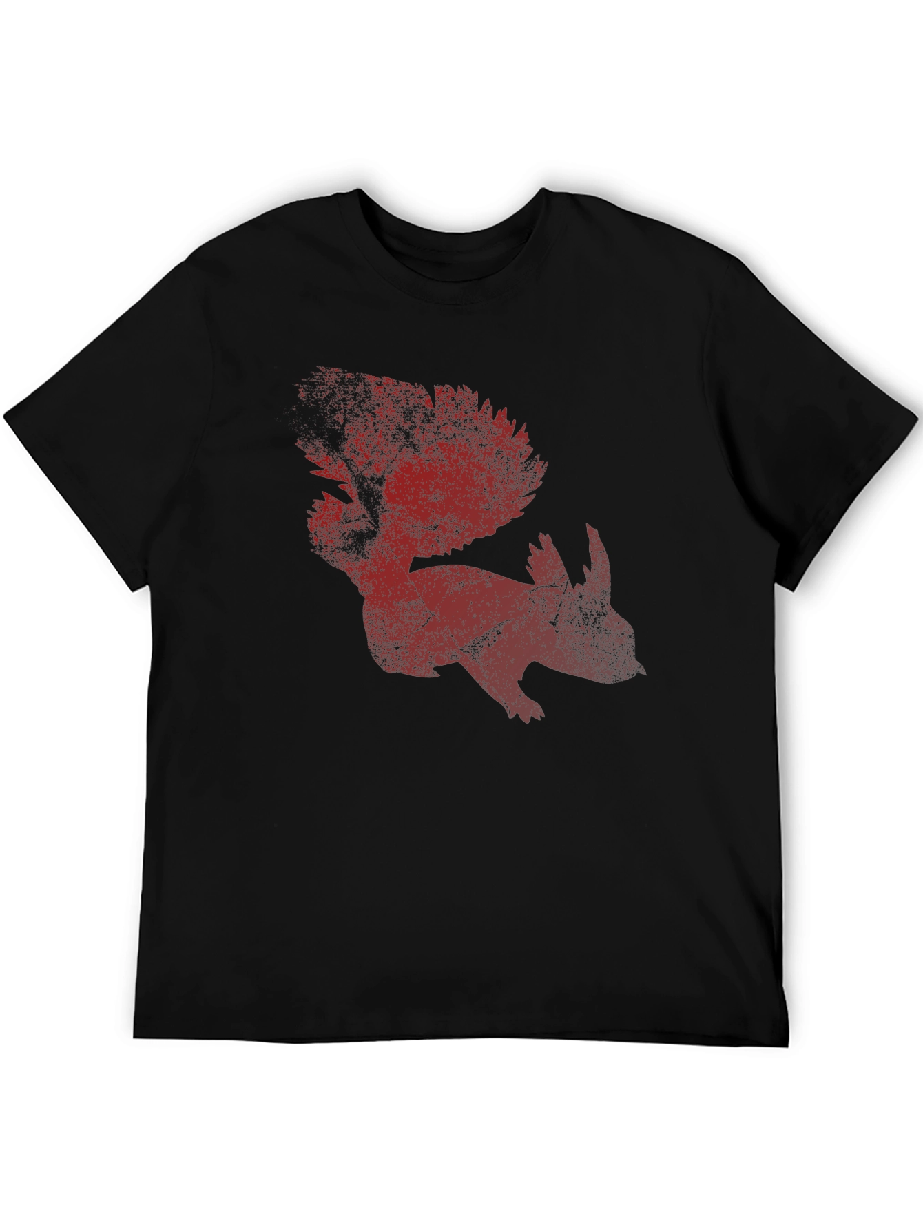 Black Red Squirrel Graphic T-Shirt - Men's Casual Tee view 5