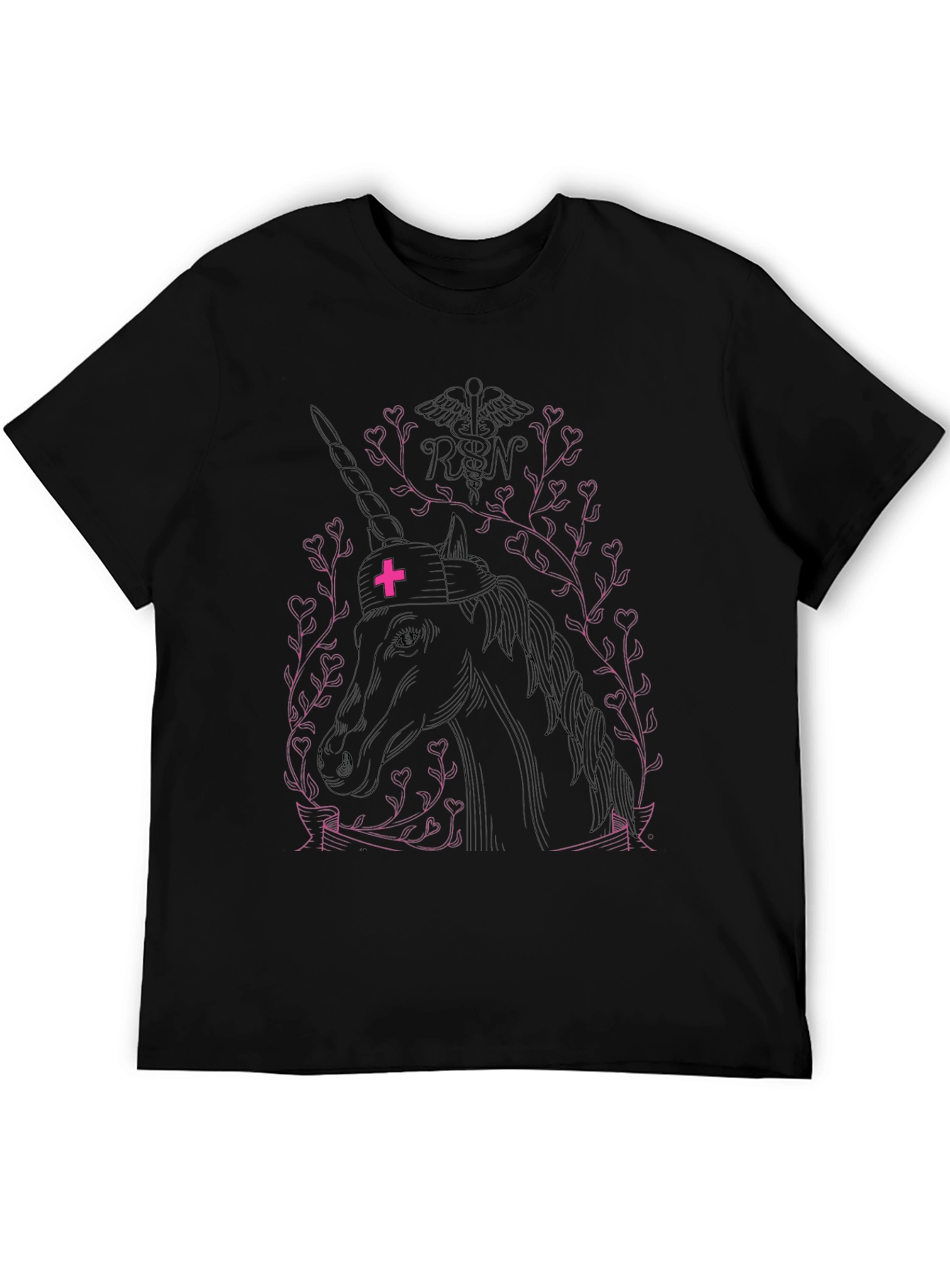 Black Unicorn Nurse T-Shirt -  Magical Medical Apparel view 5