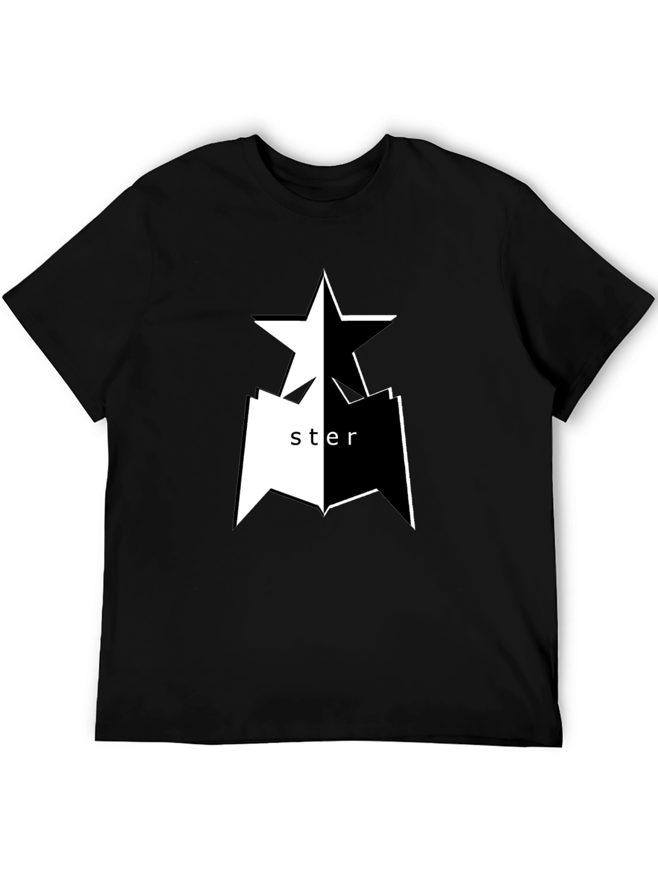 Black Black Graphic Tee - Star Design view 5