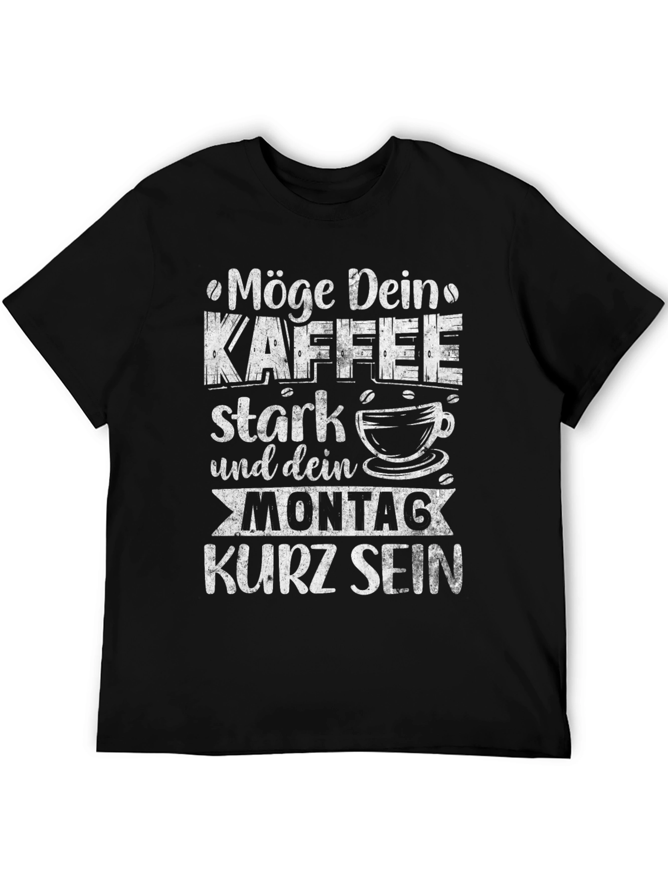 Black Coffee & Monday Funny Graphic T-Shirt view 5