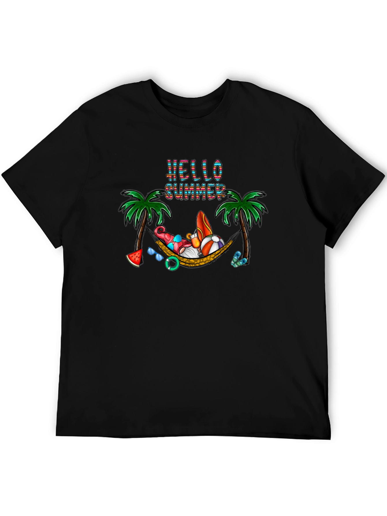 Hello Summer Hammock Gnome Graphic Tee - 5