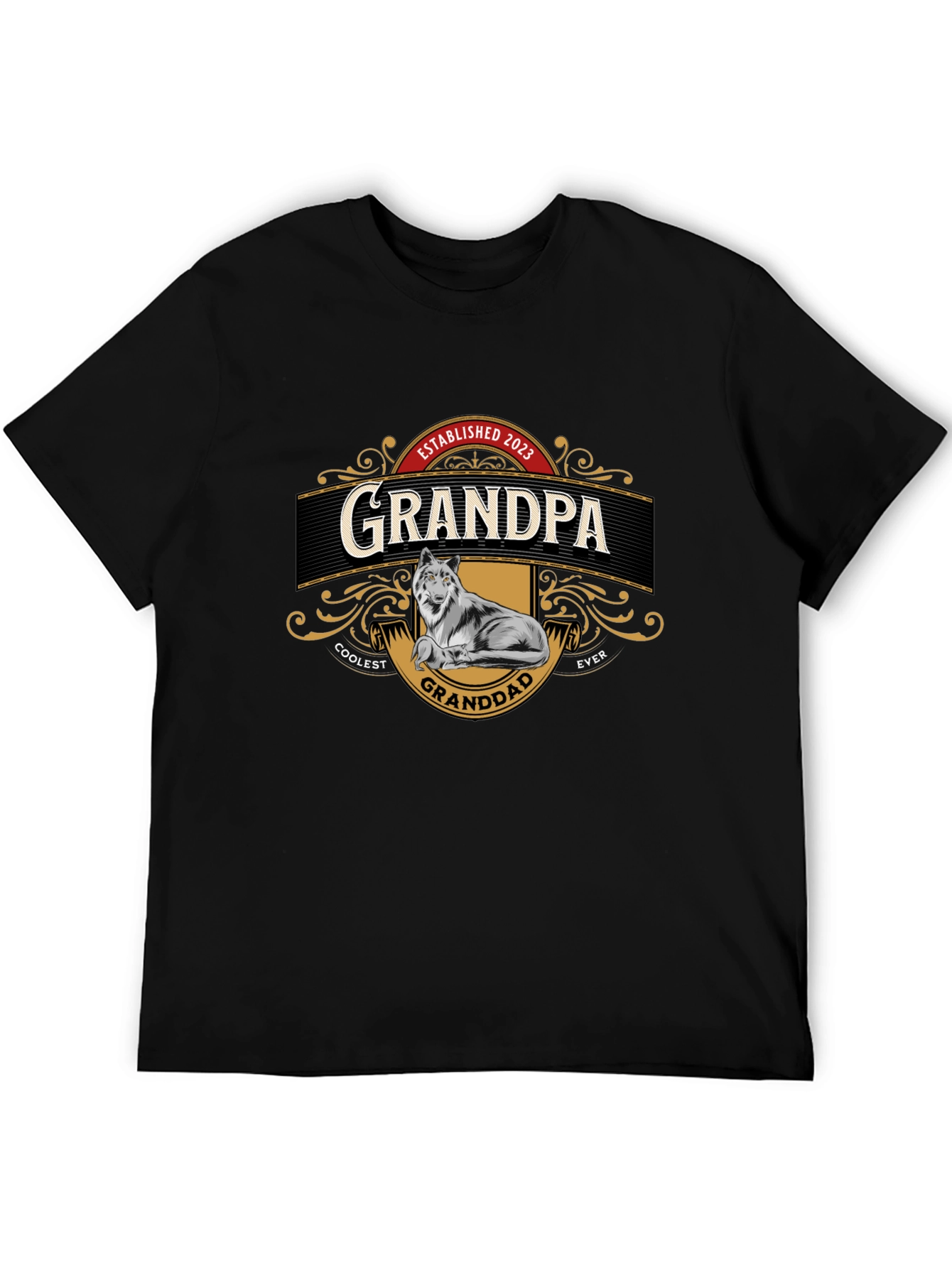 Black Coolest Granddad Ever T-Shirt view 5