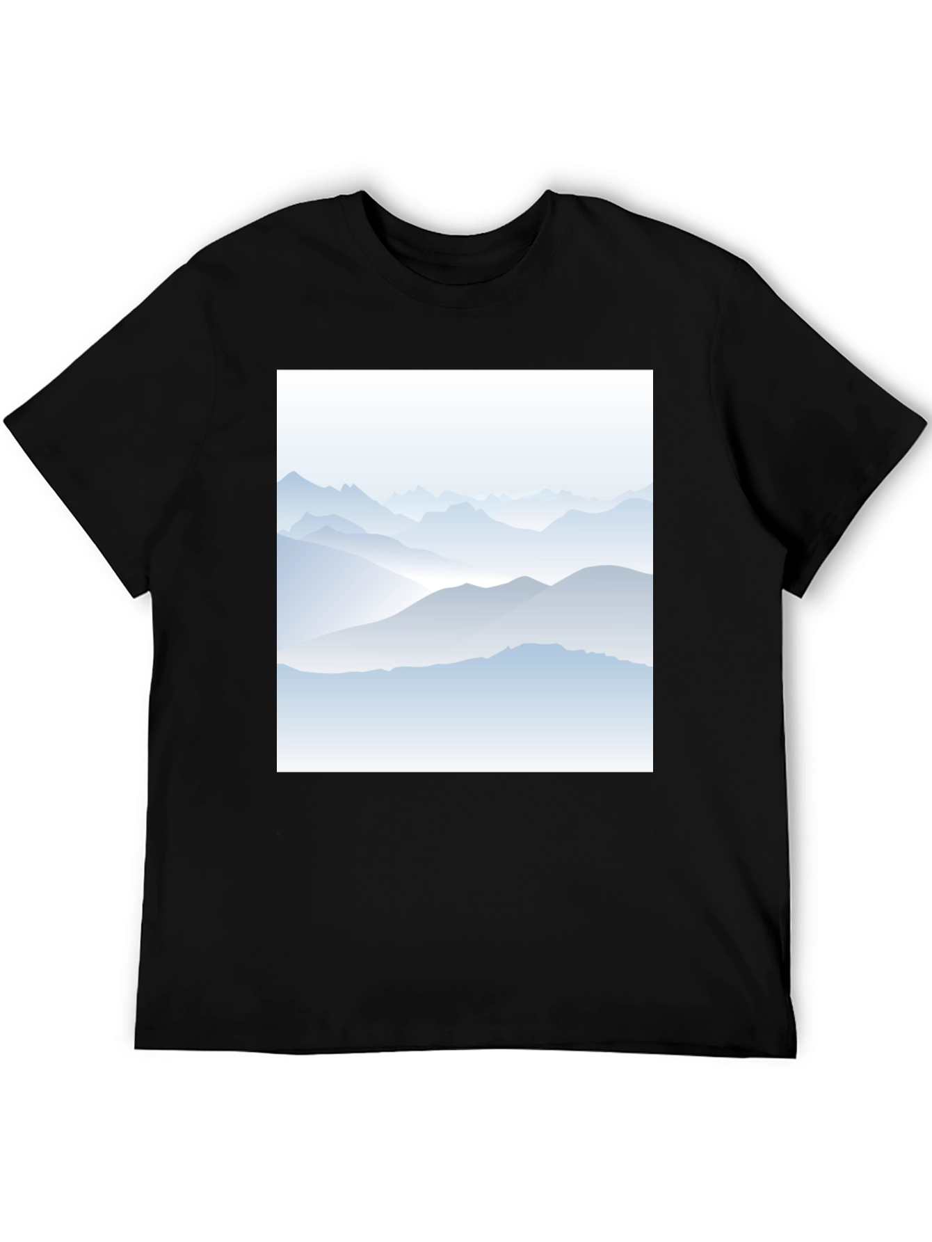 Black Mountain Range Graphic Print Black T-Shirt view 5