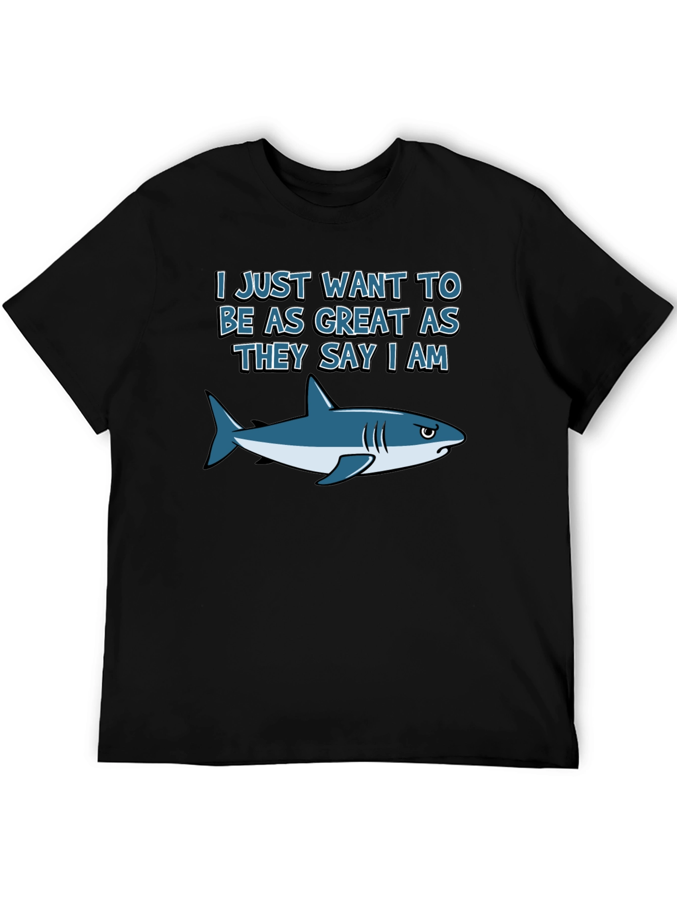 Black Great White Shark Graphic T-Shirt view 5