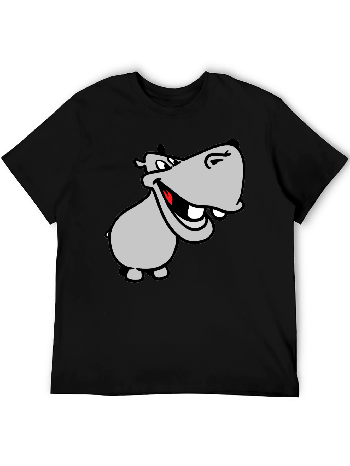 Black Hippo Graphic T-Shirt - Men's Black Tee view 5