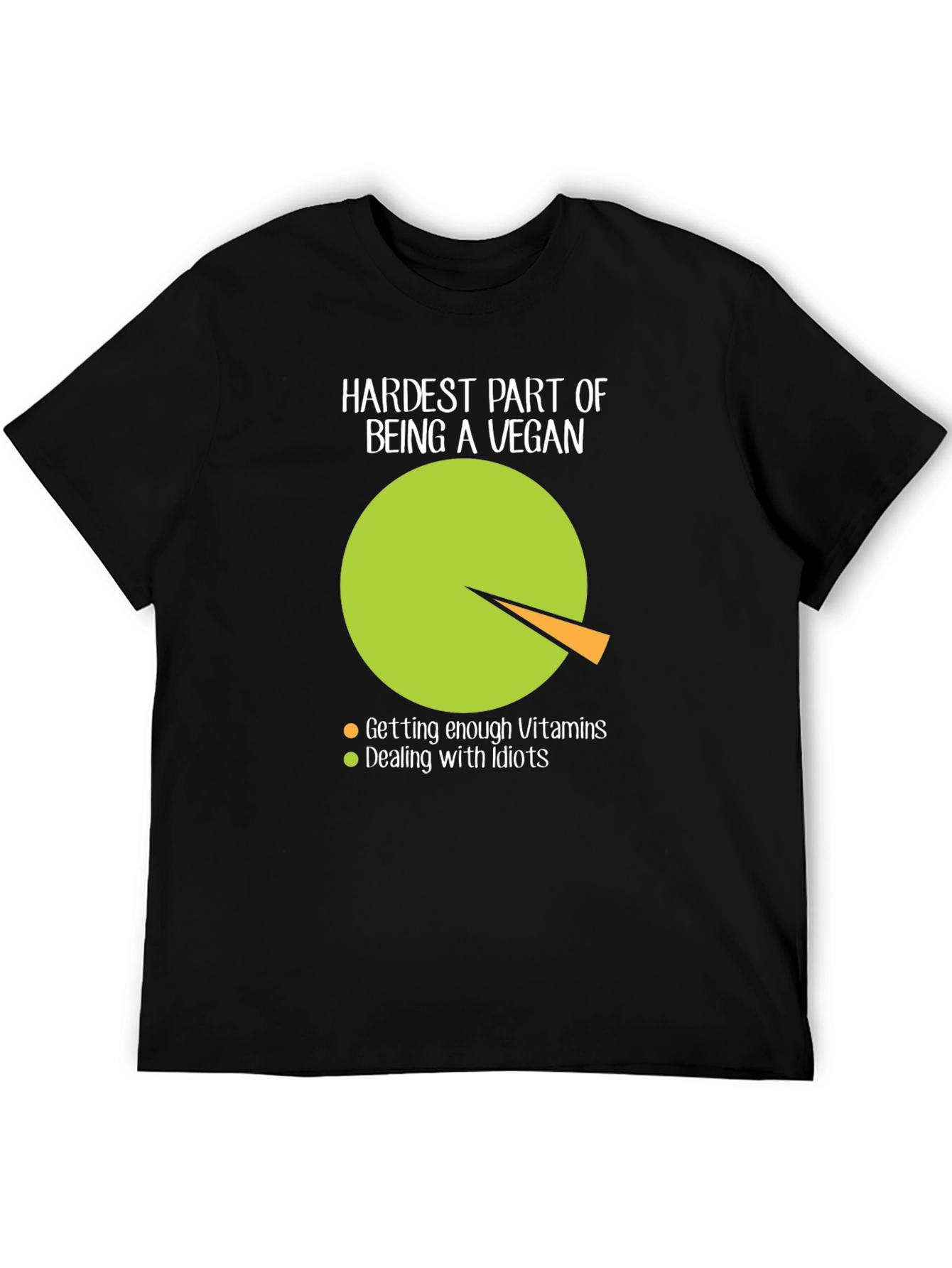 Black Hardest Part Being Vegan Humor T-Shirt view 5