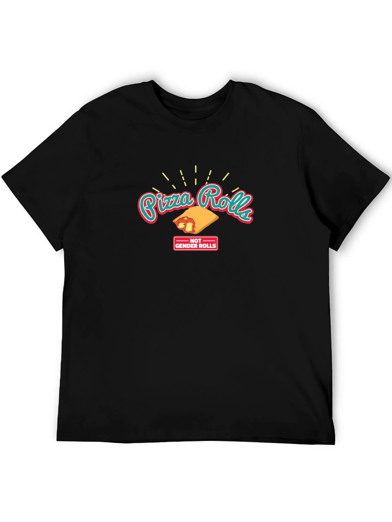 Black Pizza Rolls T-Shirt - Funny Graphic Tee view 5