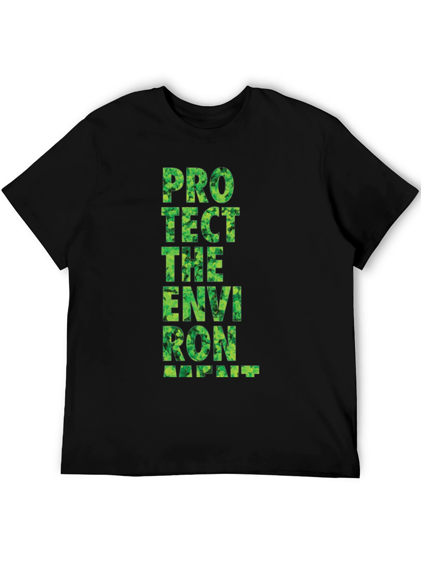 Black Eco-Friendly Graphic Tee: Protect the Environment view 5