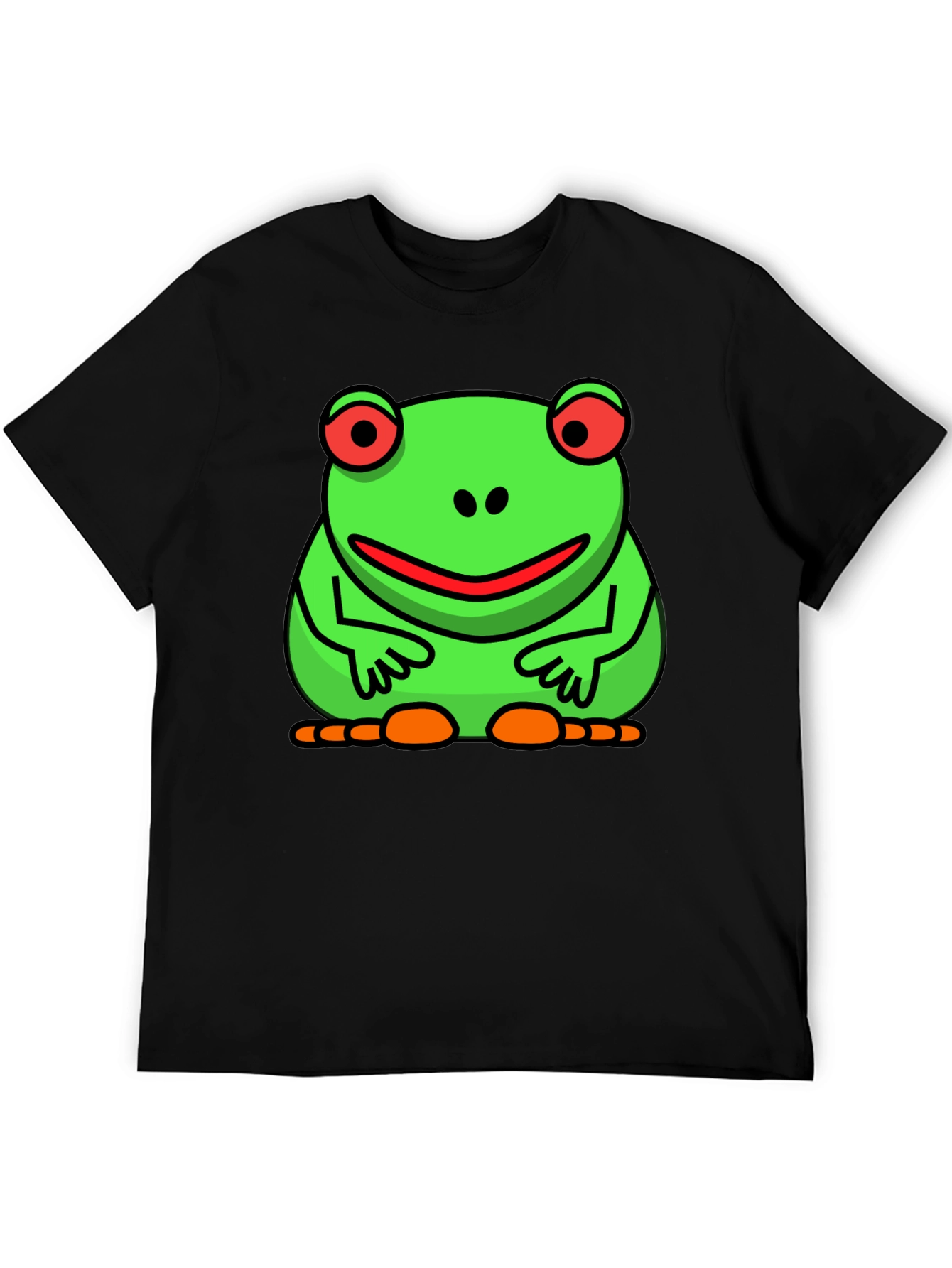 Black Funny Frog Graphic Tee - Black Cotton T-Shirt view 5