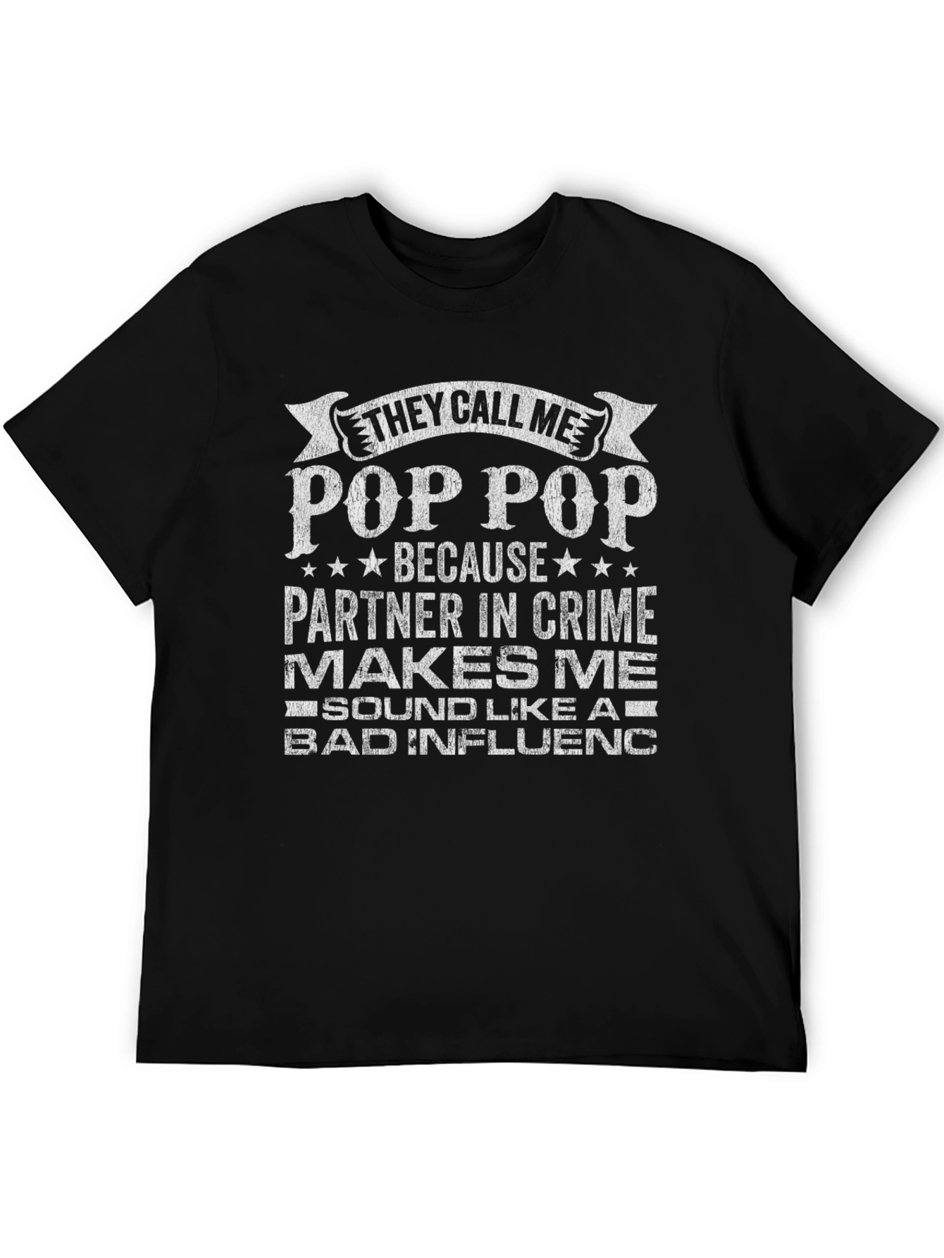 Black Pop Pop Partner in Crime T-Shirt view 5