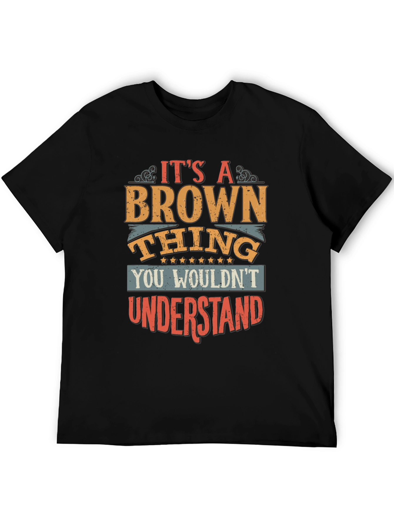 Black It's a Brown Thing Men's Black Graphic Tee view 5