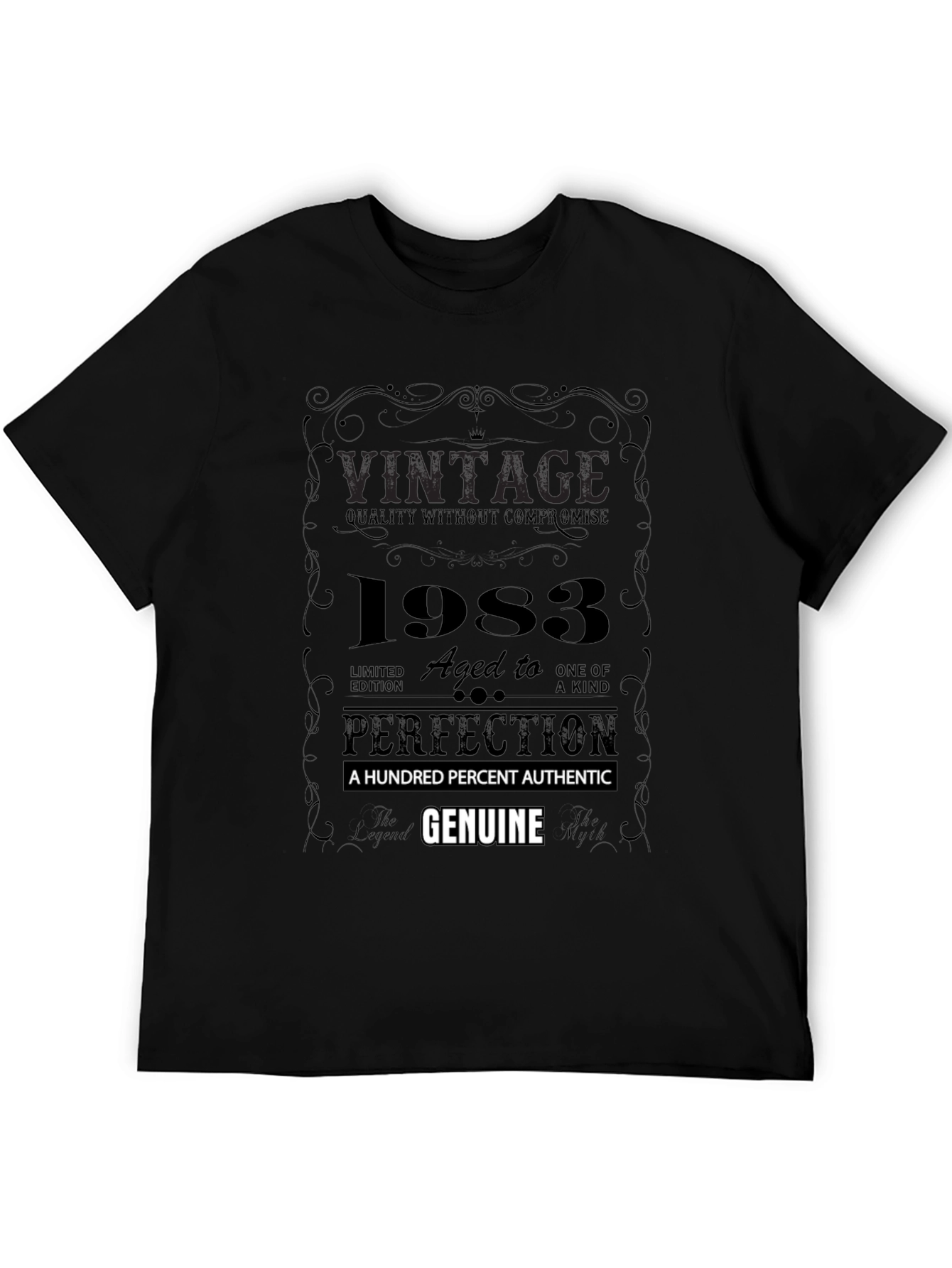 Black Vintage 1983 Aged to Perfection T-Shirt view 5