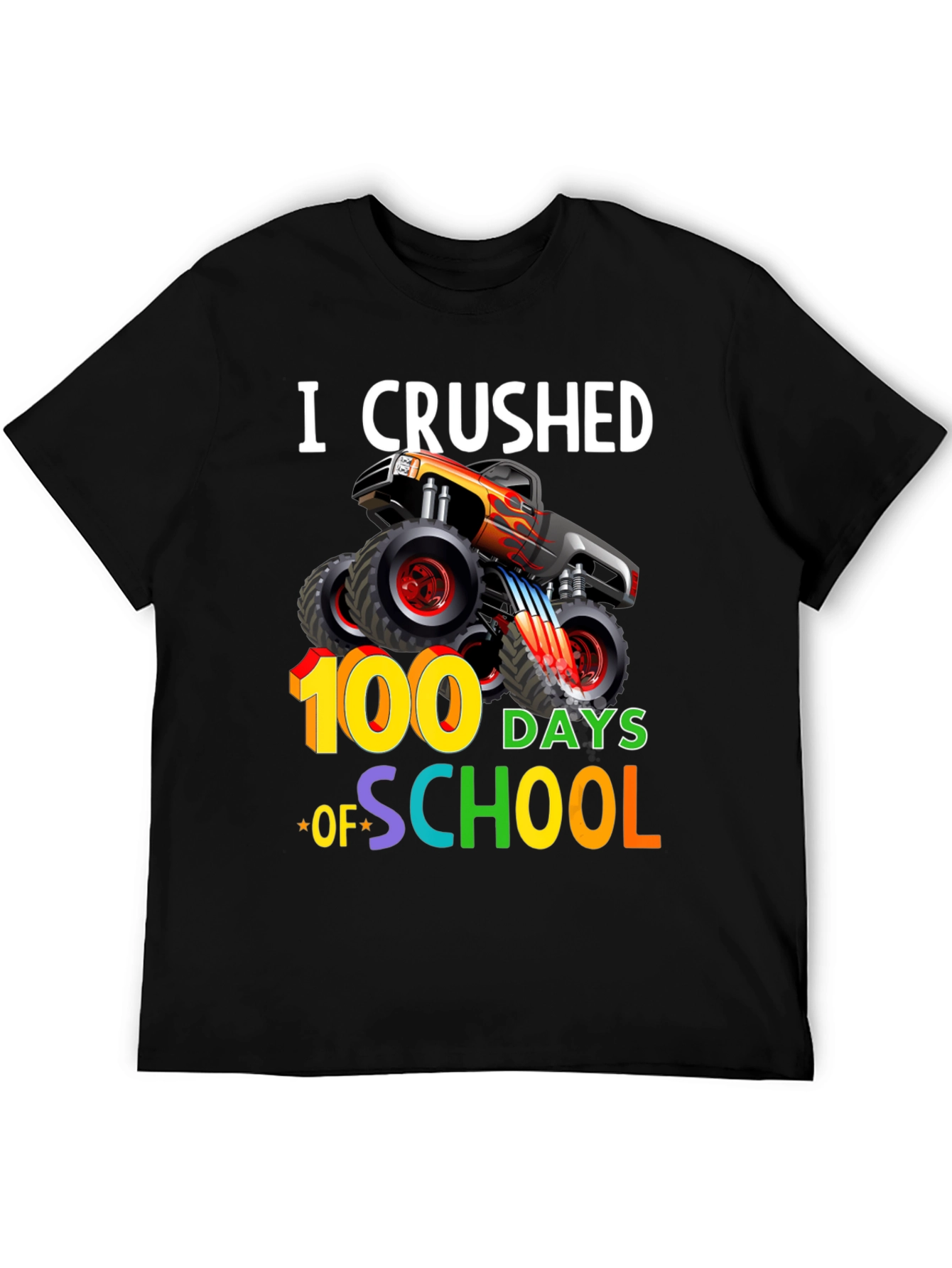 Crushed 100 Days of School Monster Truck T-Shirt - 5
