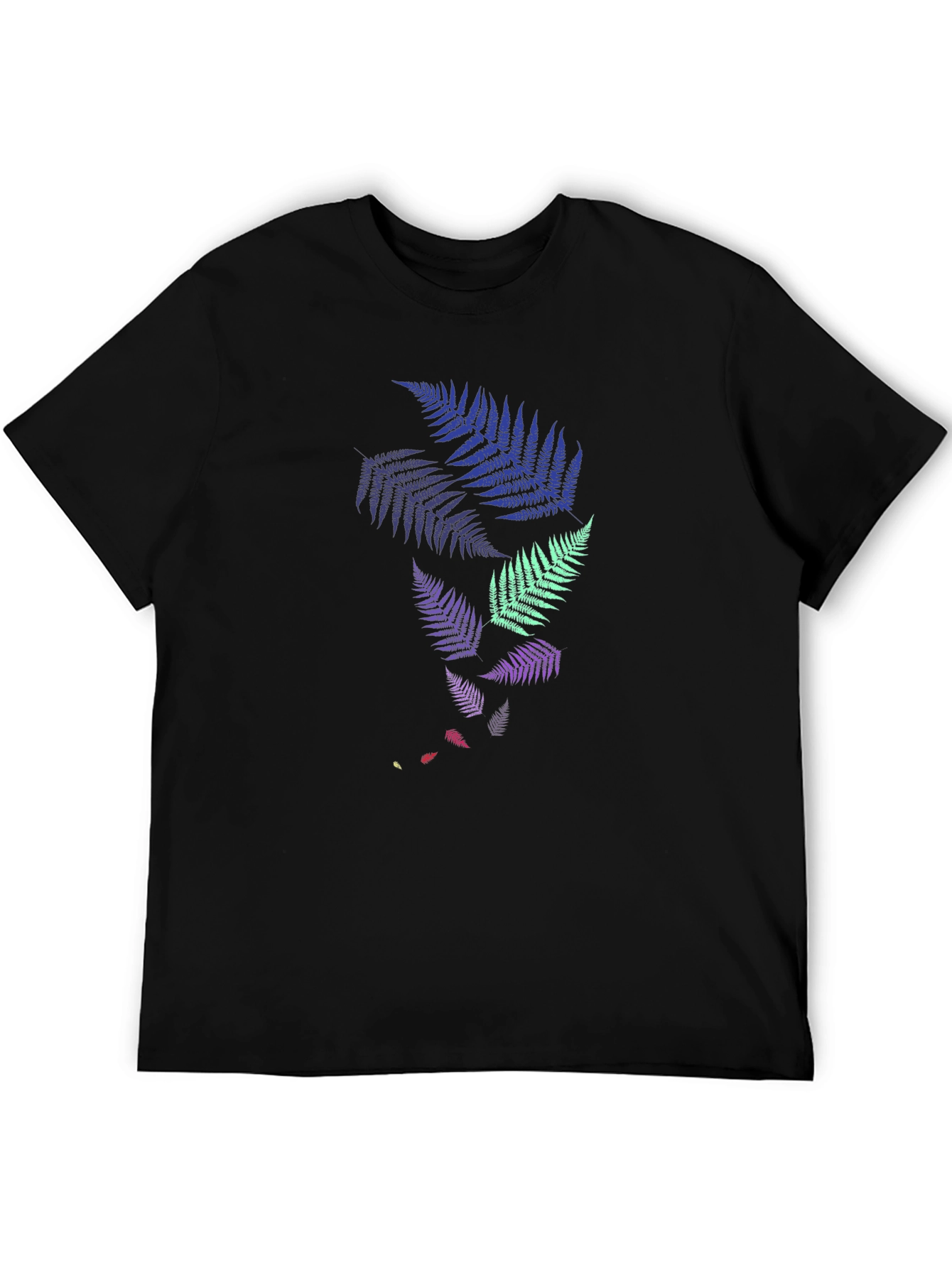 Black Fern Design Black T-Shirt view 5