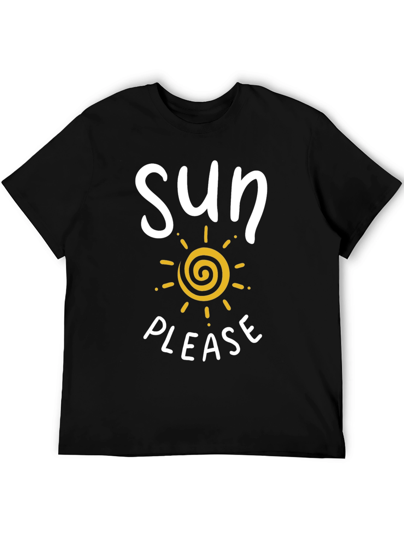Black Sun Please Graphic Tee - Black Cotton T-Shirt view 5