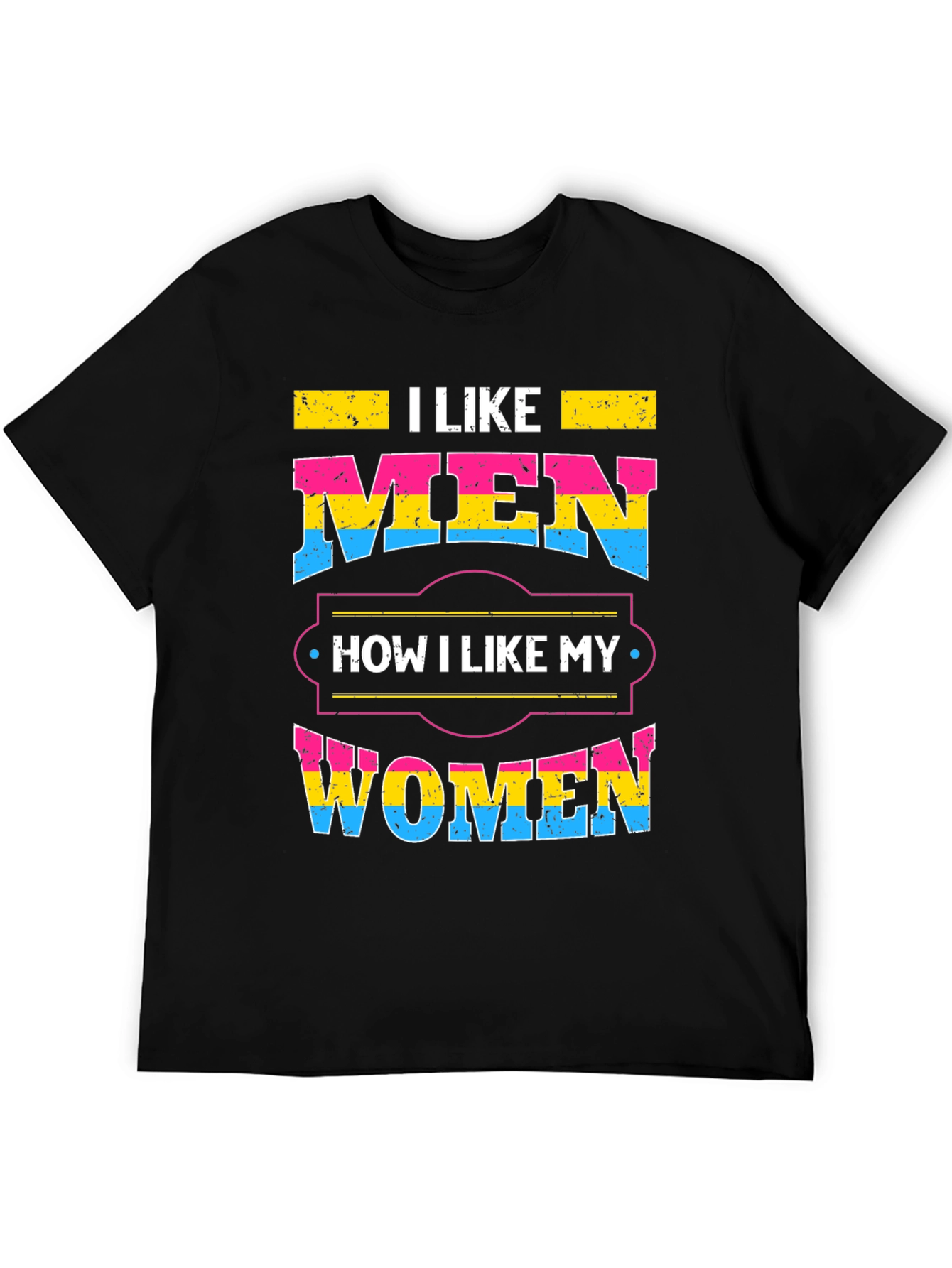 Black Pansexual Pride T-Shirt - I Like Men, I Like Women view 5