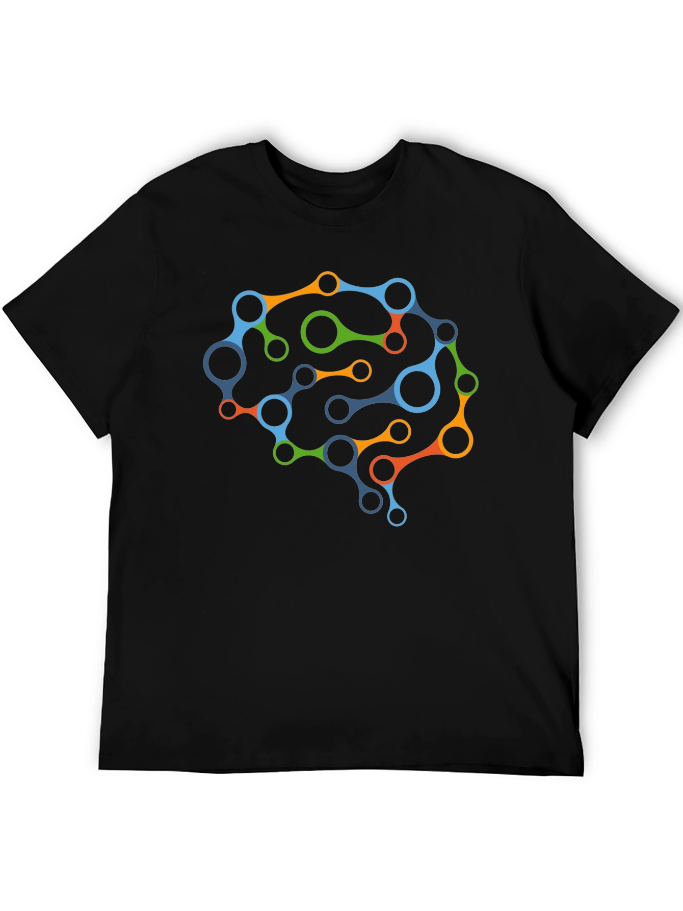 Black Brain Link T-Shirt - Modern Graphic Tee view 5