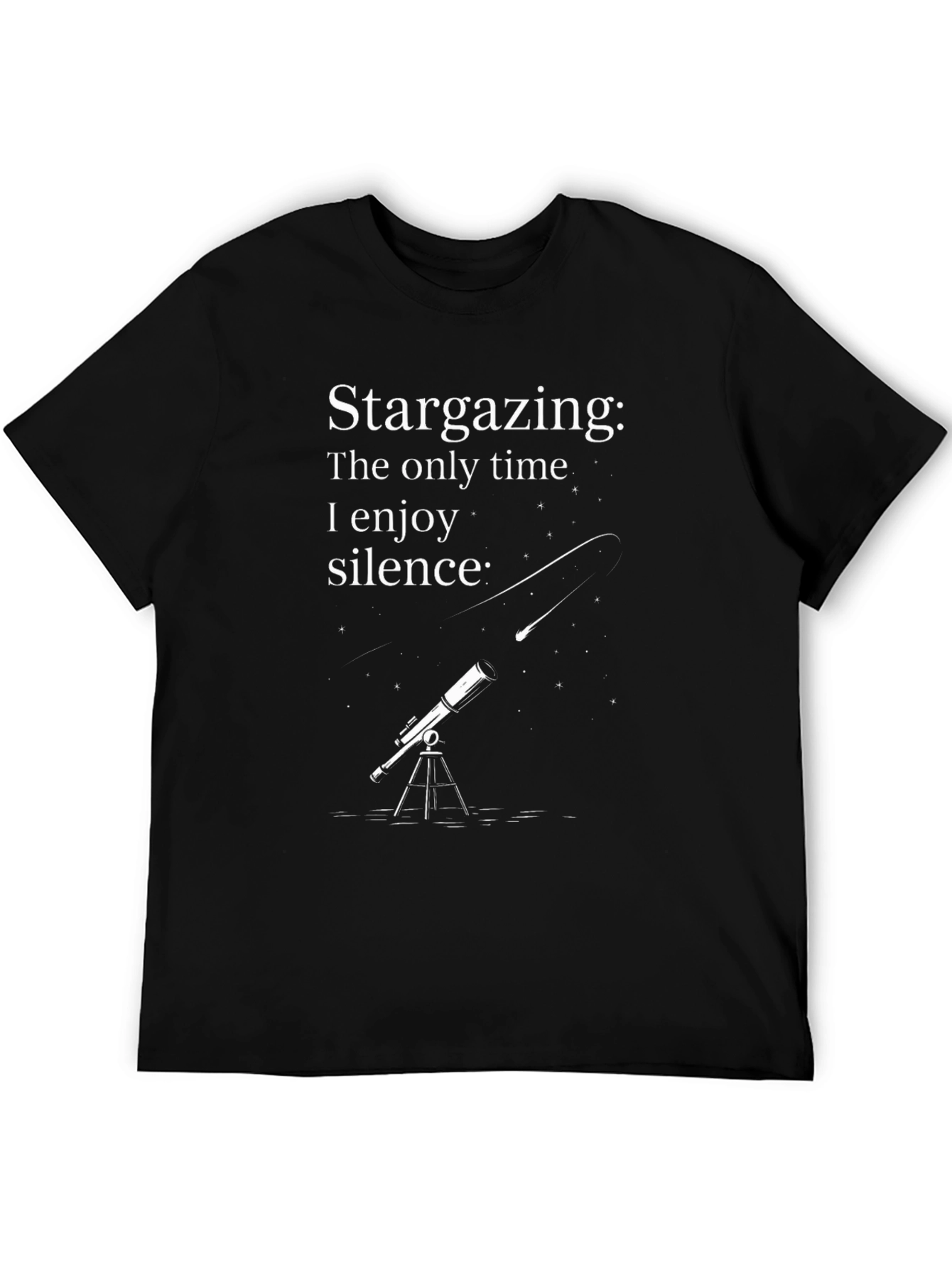 Black Stargazing Silence Graphic Tee view 5