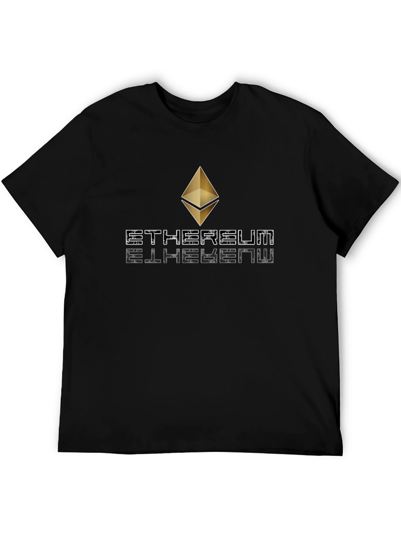 Black Ethereum Crypto Black T-Shirt - Modern Tech Style view 5