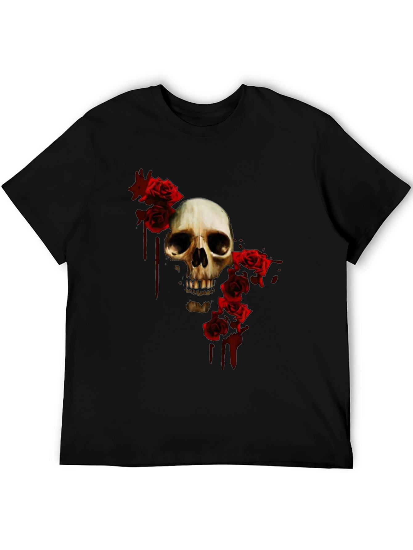 Skull and Roses Graphic T-Shirt - Gothic Style - 5