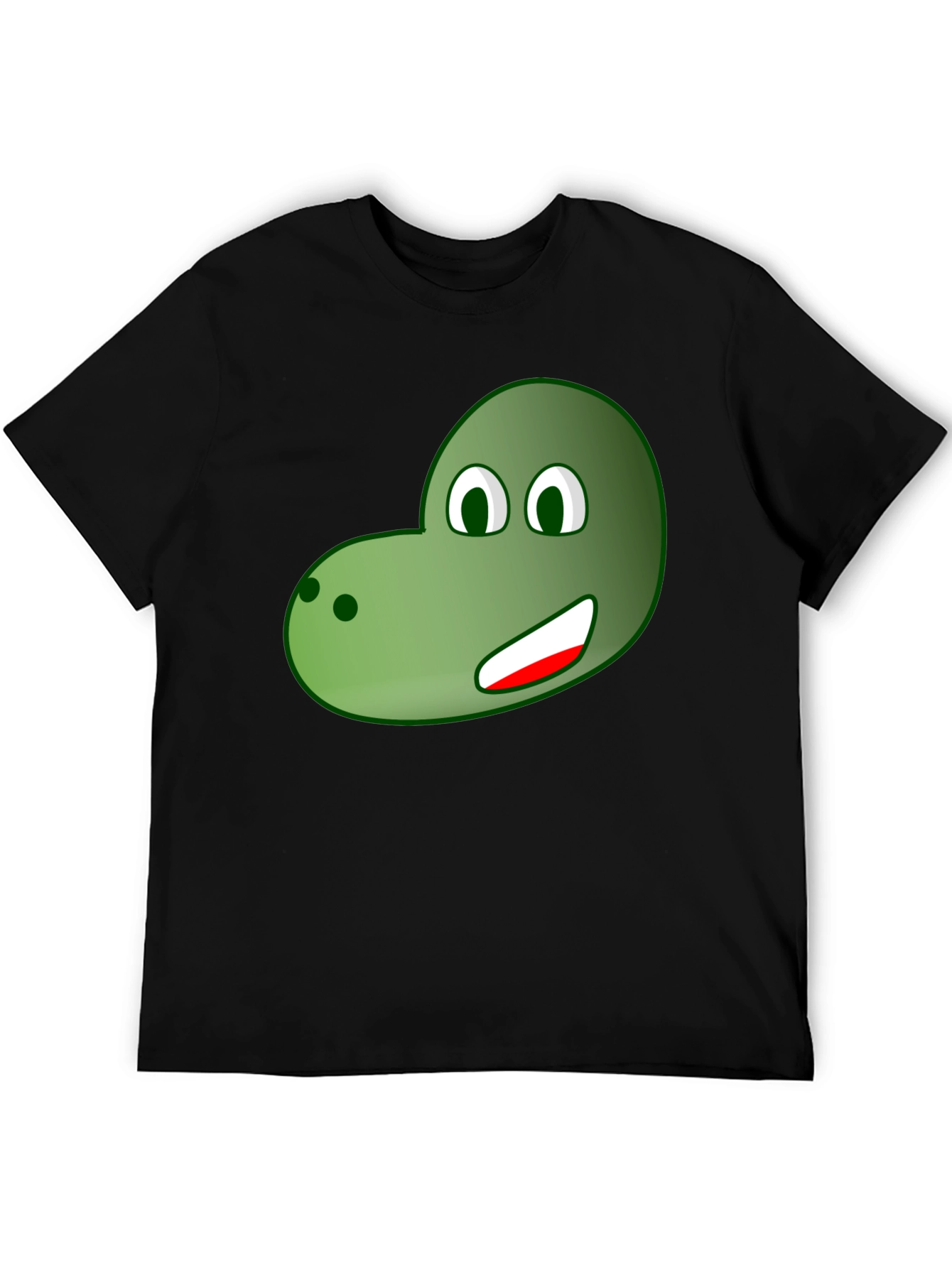 Black Cartoon Dinosaur Face Graphic Tee view 5