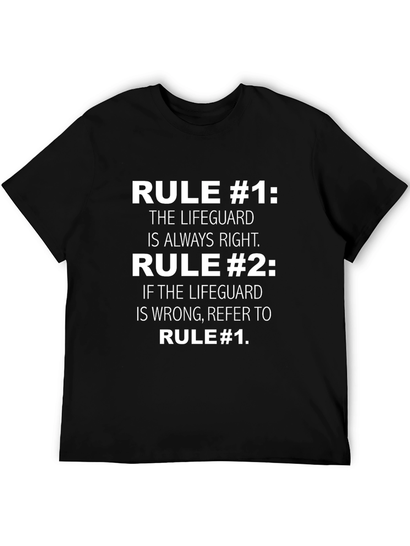 Black Lifeguard Rules T-Shirt - Funny Lifeguard Gift view 5