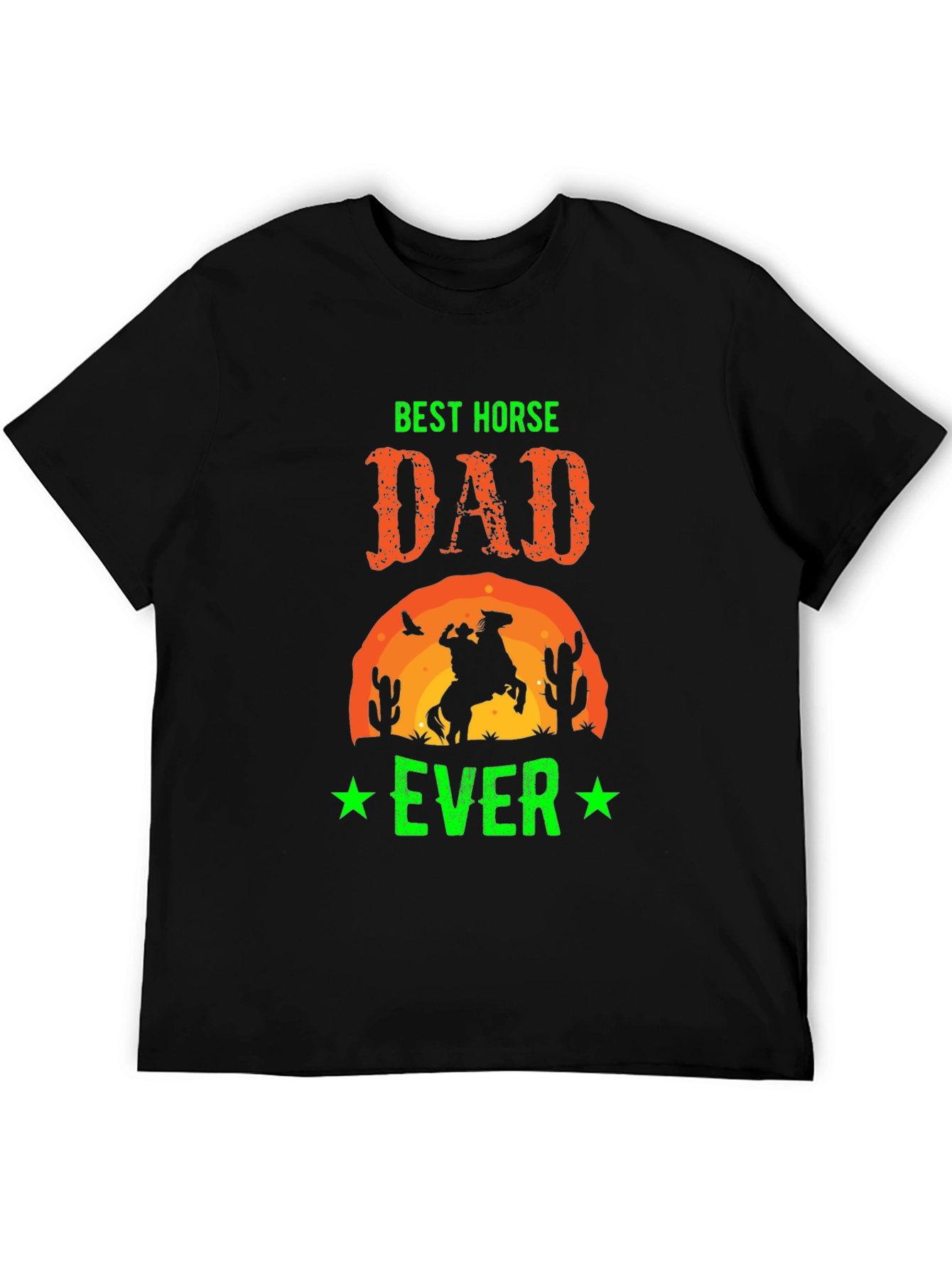 Black Best Horse Dad Ever Graphic T-Shirt view 5