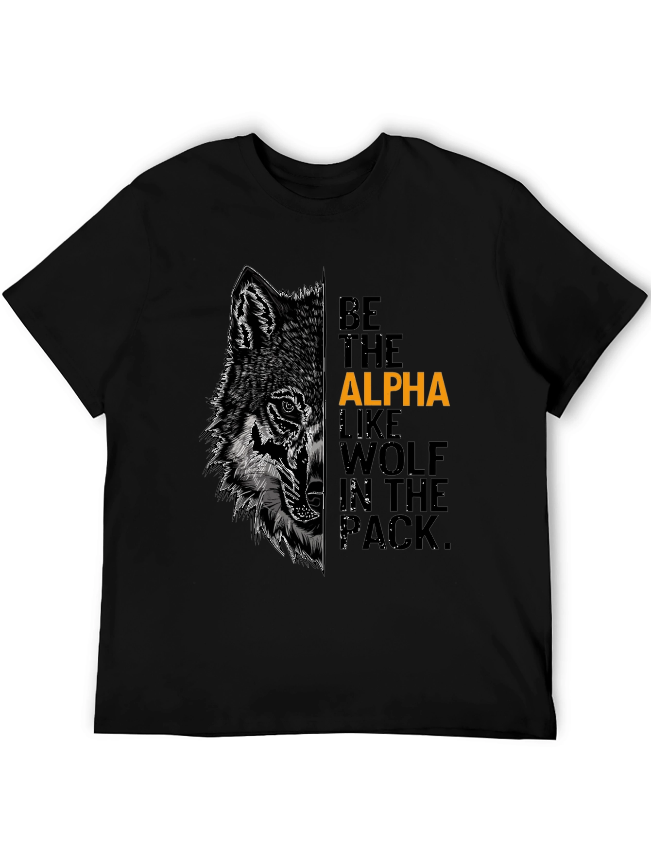 Black Alpha Wolf Graphic Tee - Be the Leader view 5