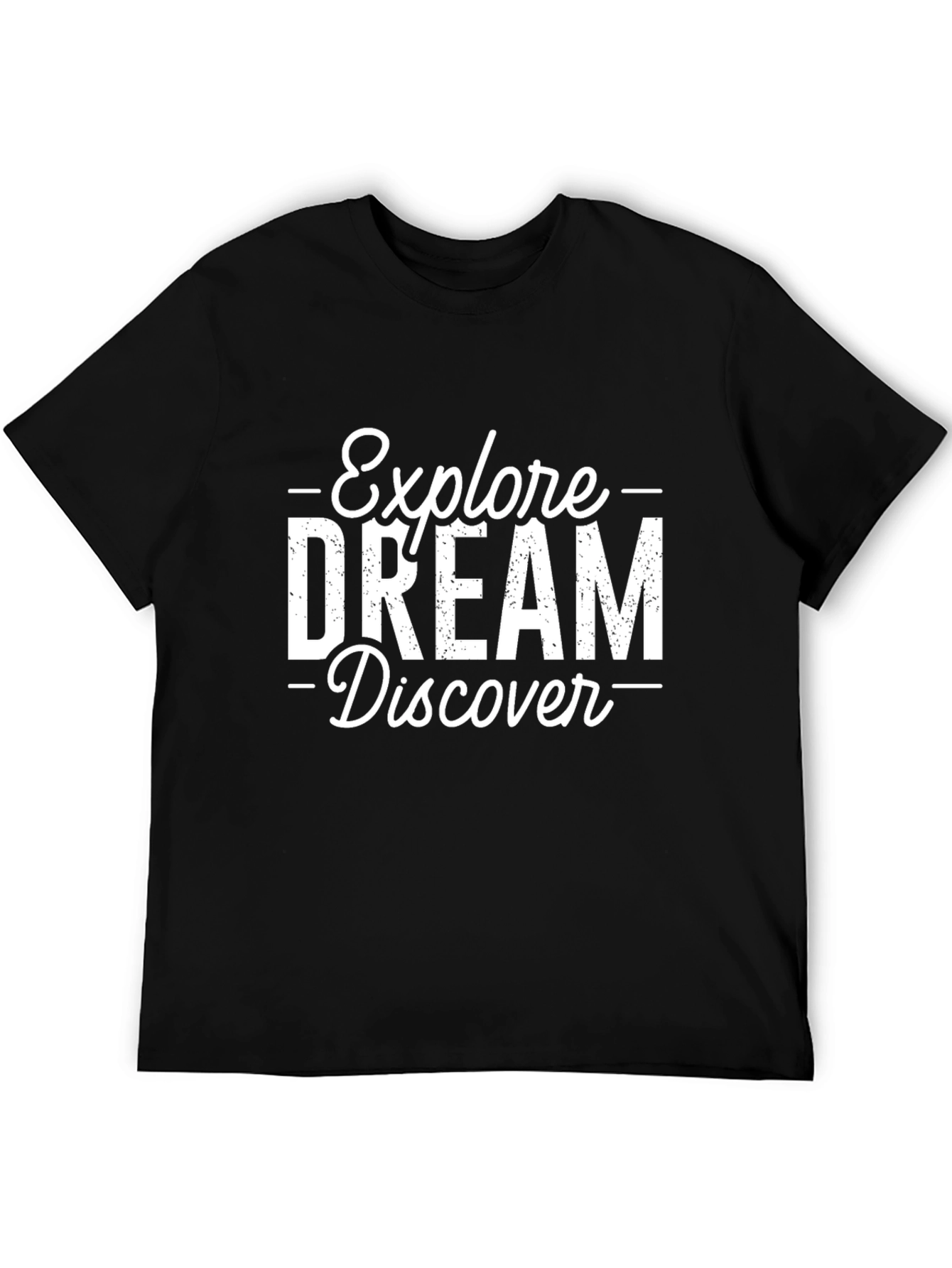 Black Explore Dream Discover Graphic Tee - Soft Cotton Blend view 5