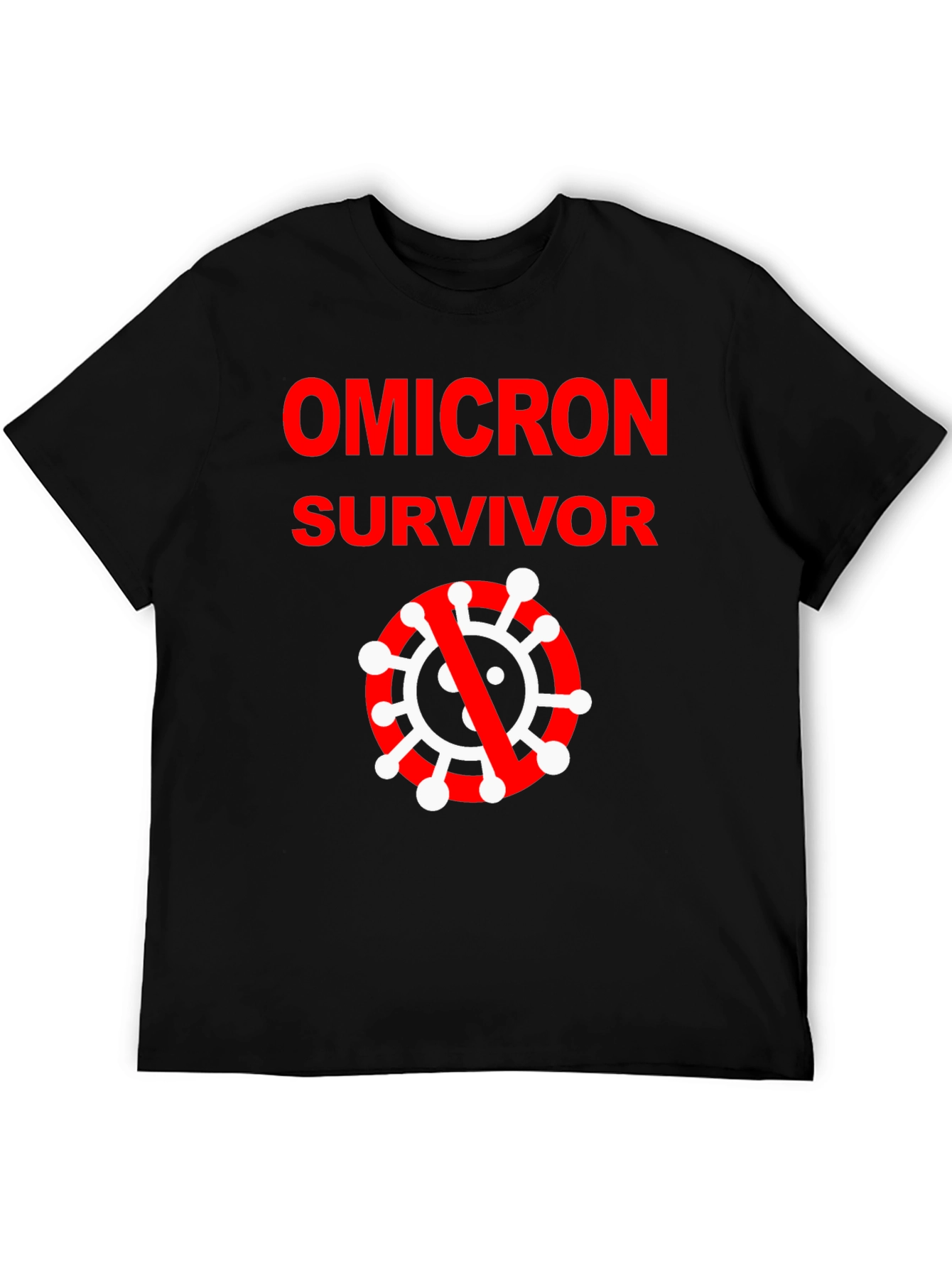 Black Omicron Survivor Black T-Shirt view 5