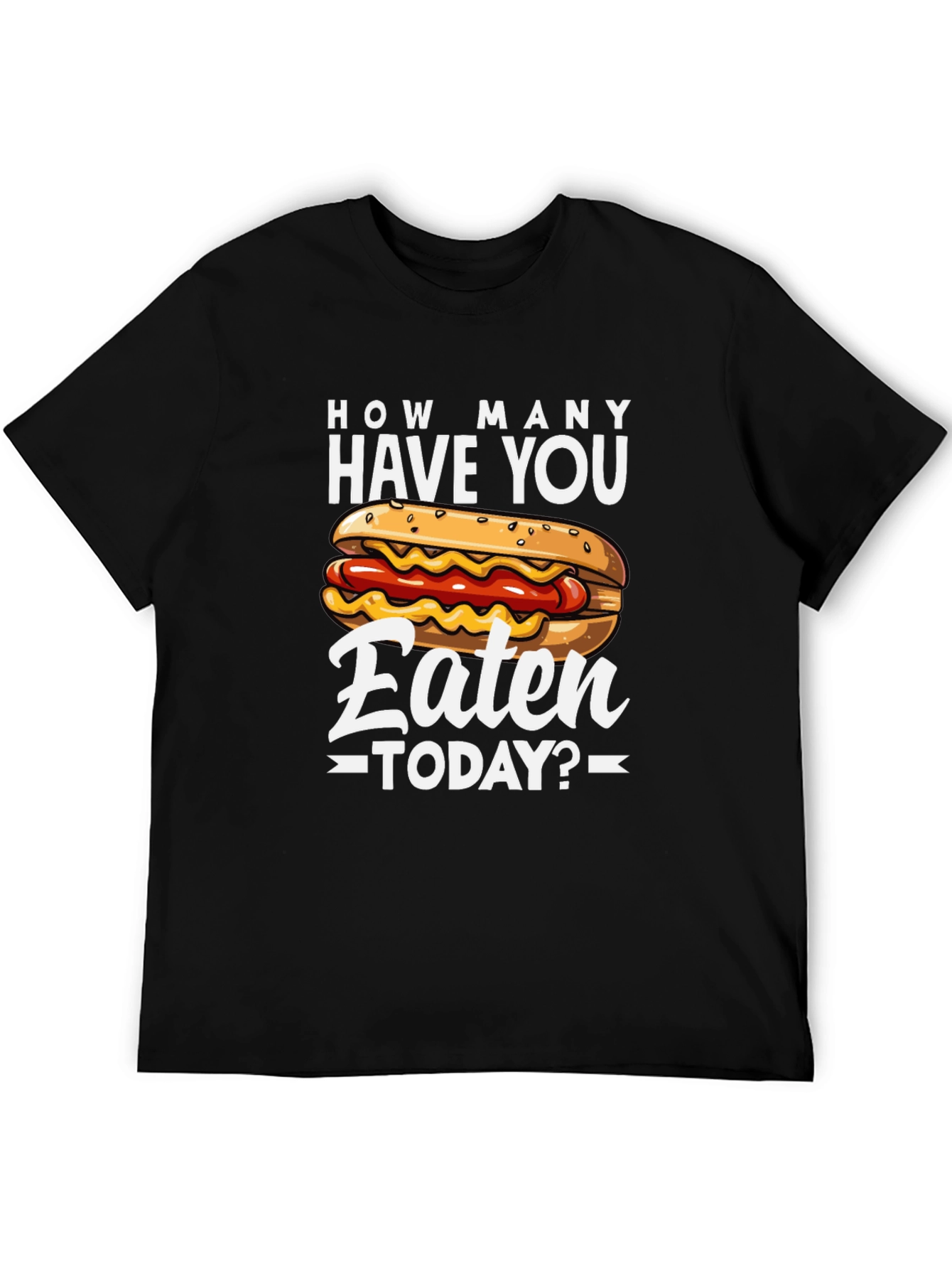 Black Hot Dog Graphic T-Shirt - Funny Foodie Tee view 5