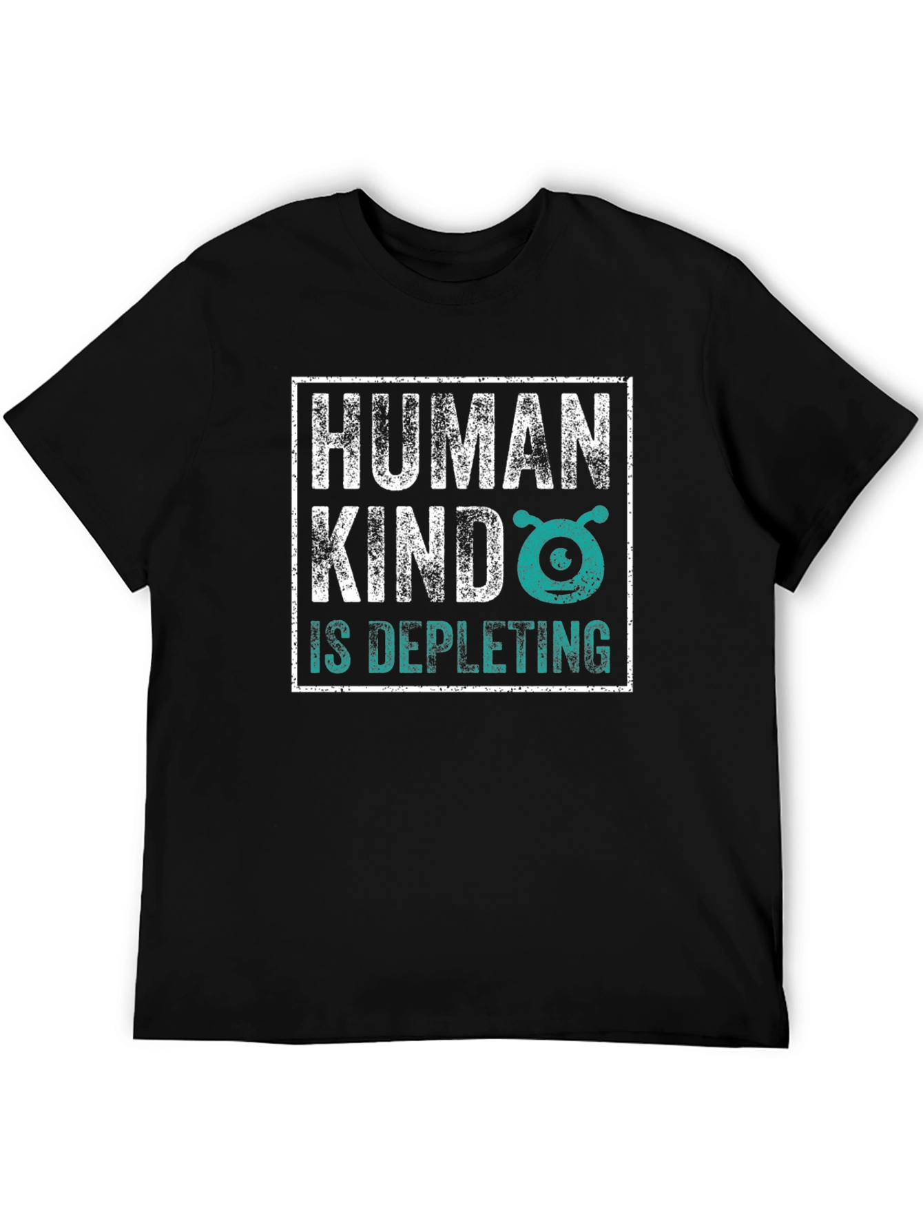 Black Humankind Alien Graphic Tee - Dark Humor T-Shirt view 5