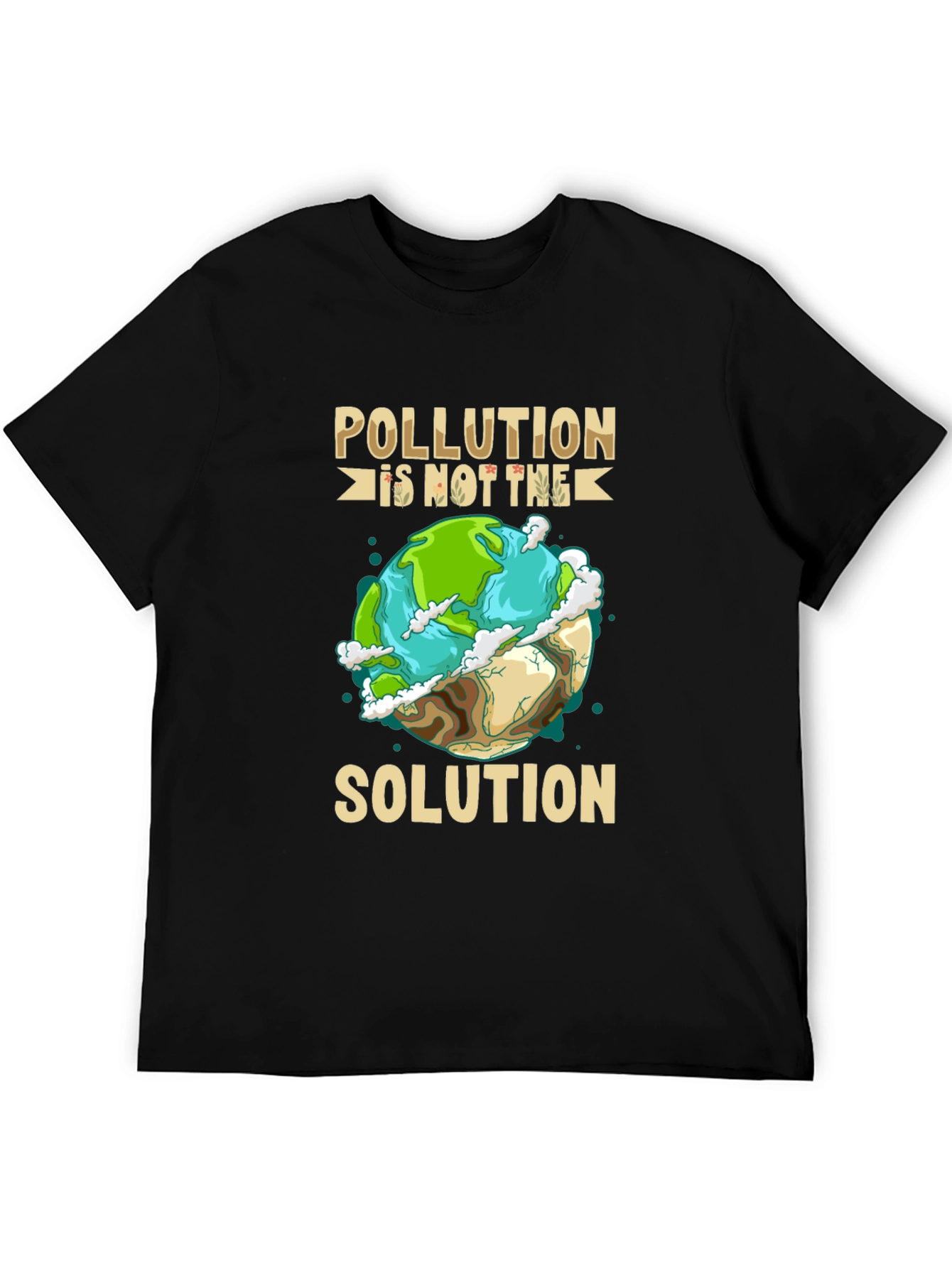 Eco-Friendly Pollution is Not the Solution Graphic Tee - 5