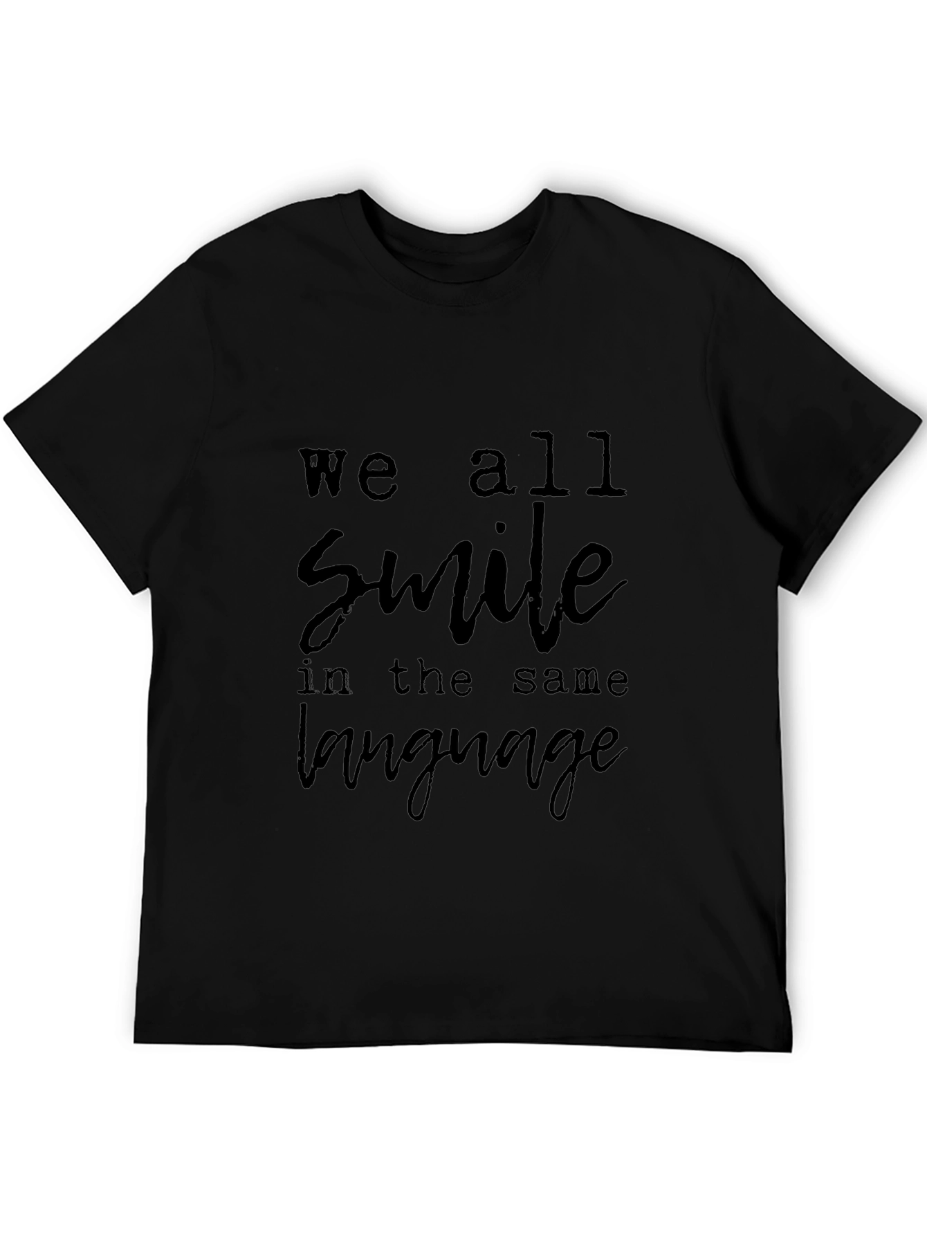 Black We All Smile T-Shirt - Soft Cotton Blend view 5