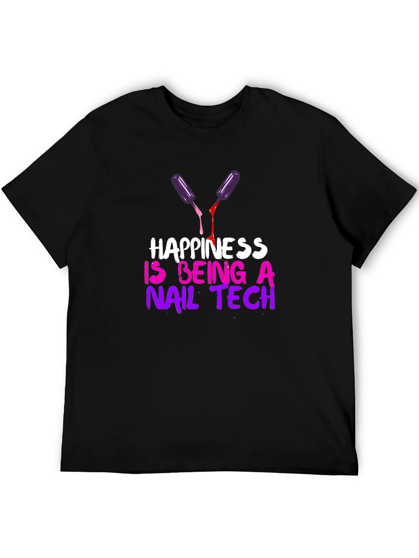 Black Happiness is Being a Nail Tech T-Shirt view 5